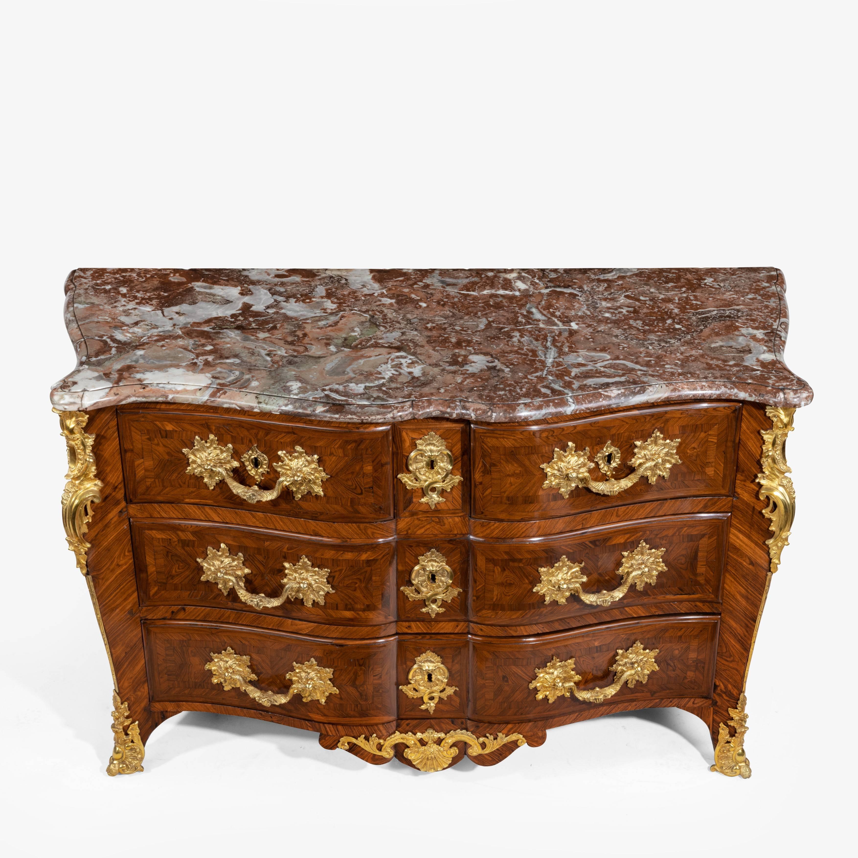 French Imposing Kingwood Commode by de Jeune For Sale