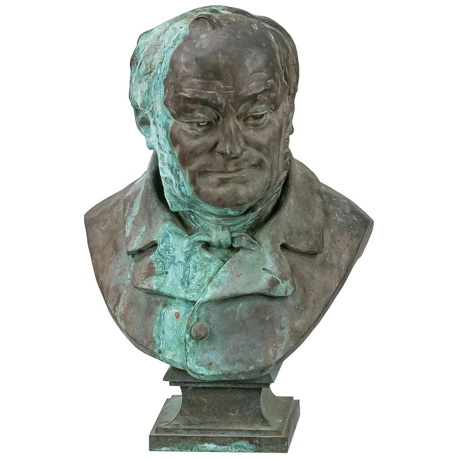 Imposing Large Scale Bronze Bust of French President Adolphe Theirs