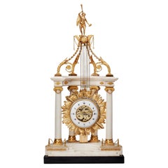 Antique Imposing Monumental Louis XVI Temple Mantel Clock by  Barbichon