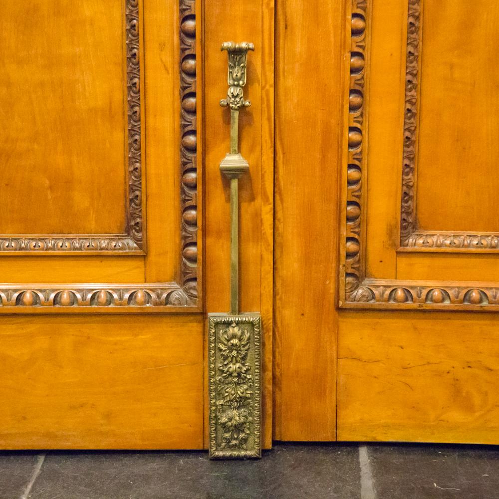 Imposing Pair of Carved Satin Wood Doors For Sale 2