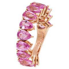 Imposing Pink Sapphire Pink 18K Gold  Ring For Her