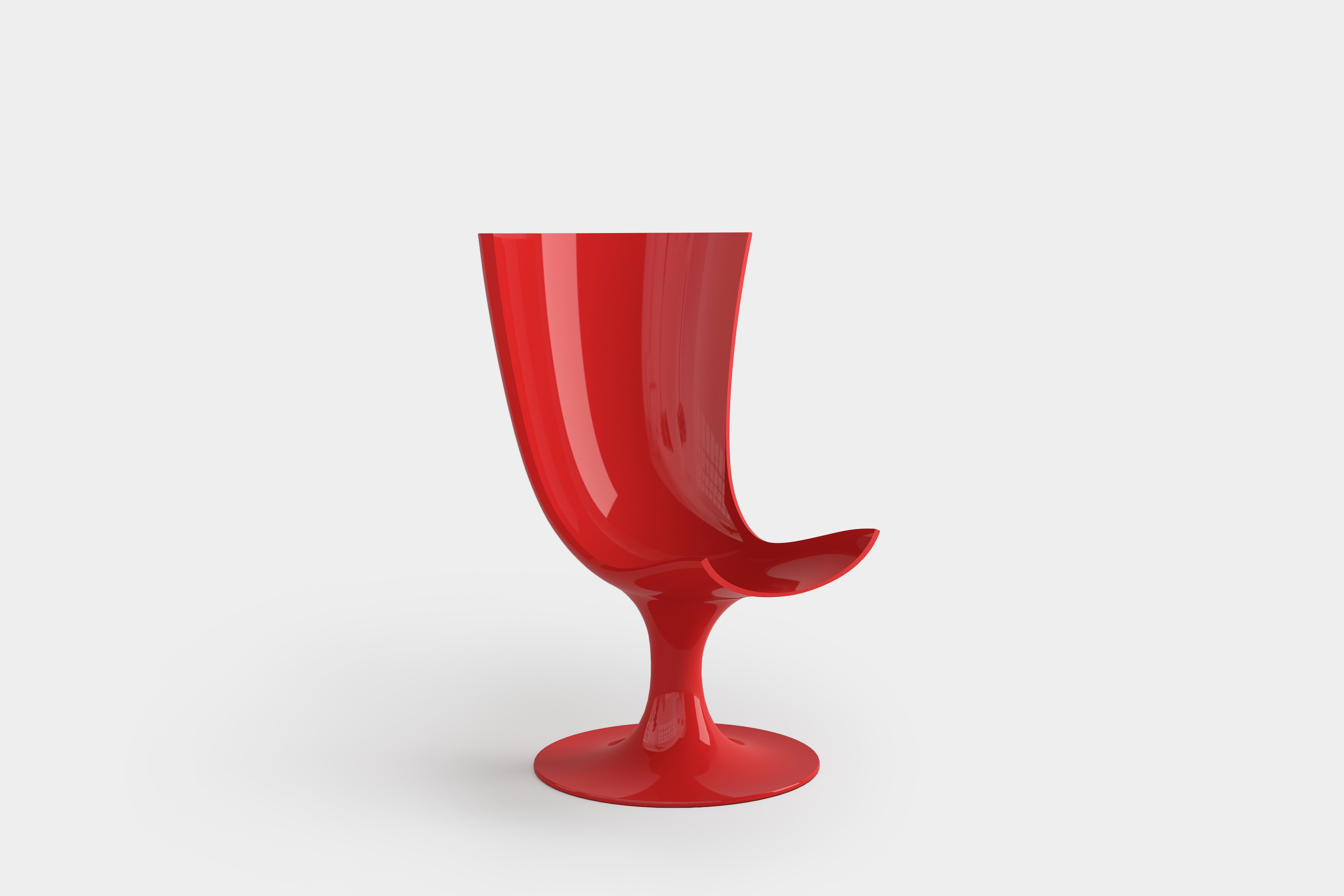 Other Santos, Imposing Seat, Sculptural Chair in Red by Joel Escalona For Sale