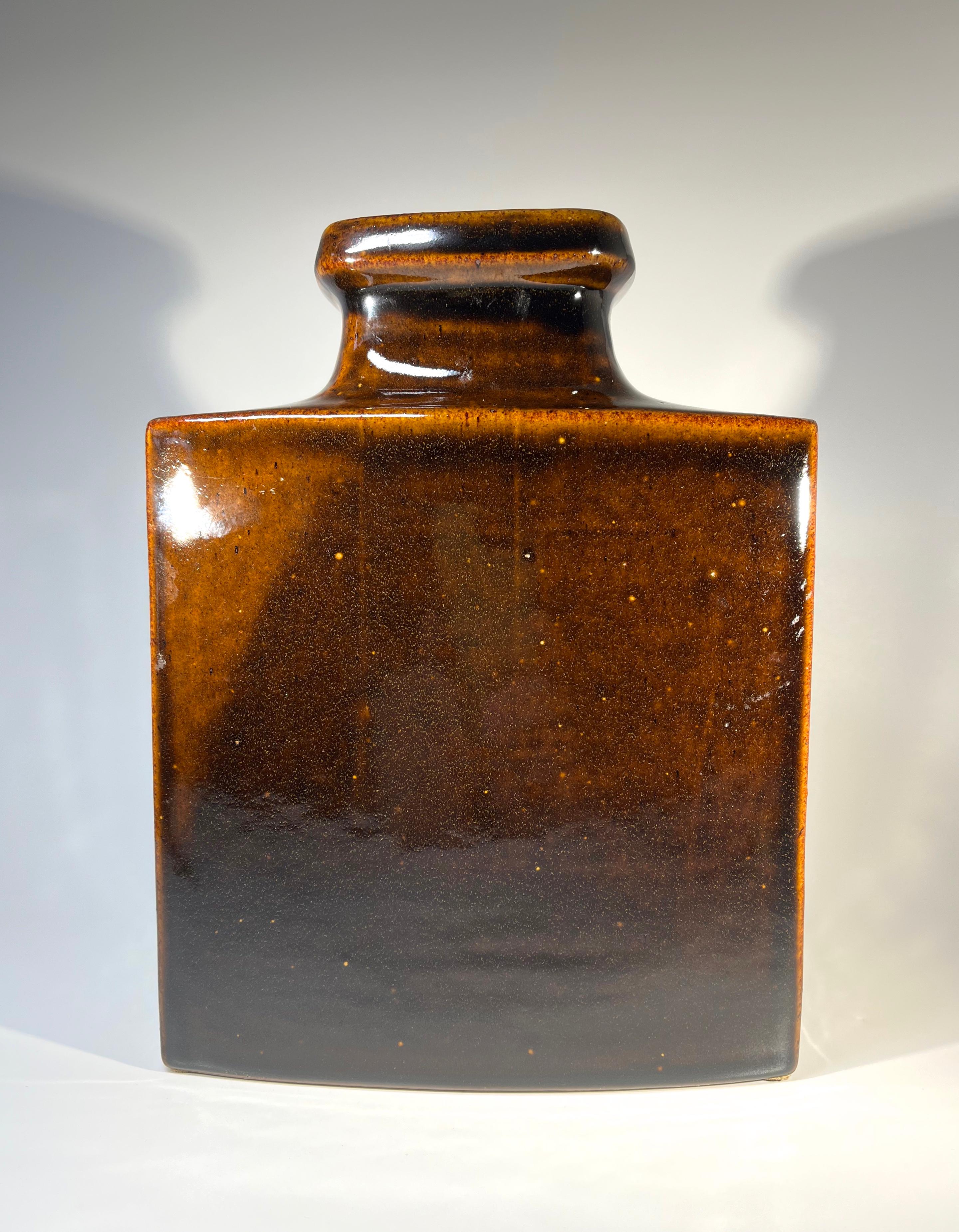 Glazed Imposing Slab Vase By Christine Konschak For Knabstrup, Denmark, c1960 For Sale