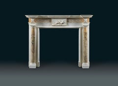 Statuary & Siena Marble Fireplace of 18th Century Palladian Design