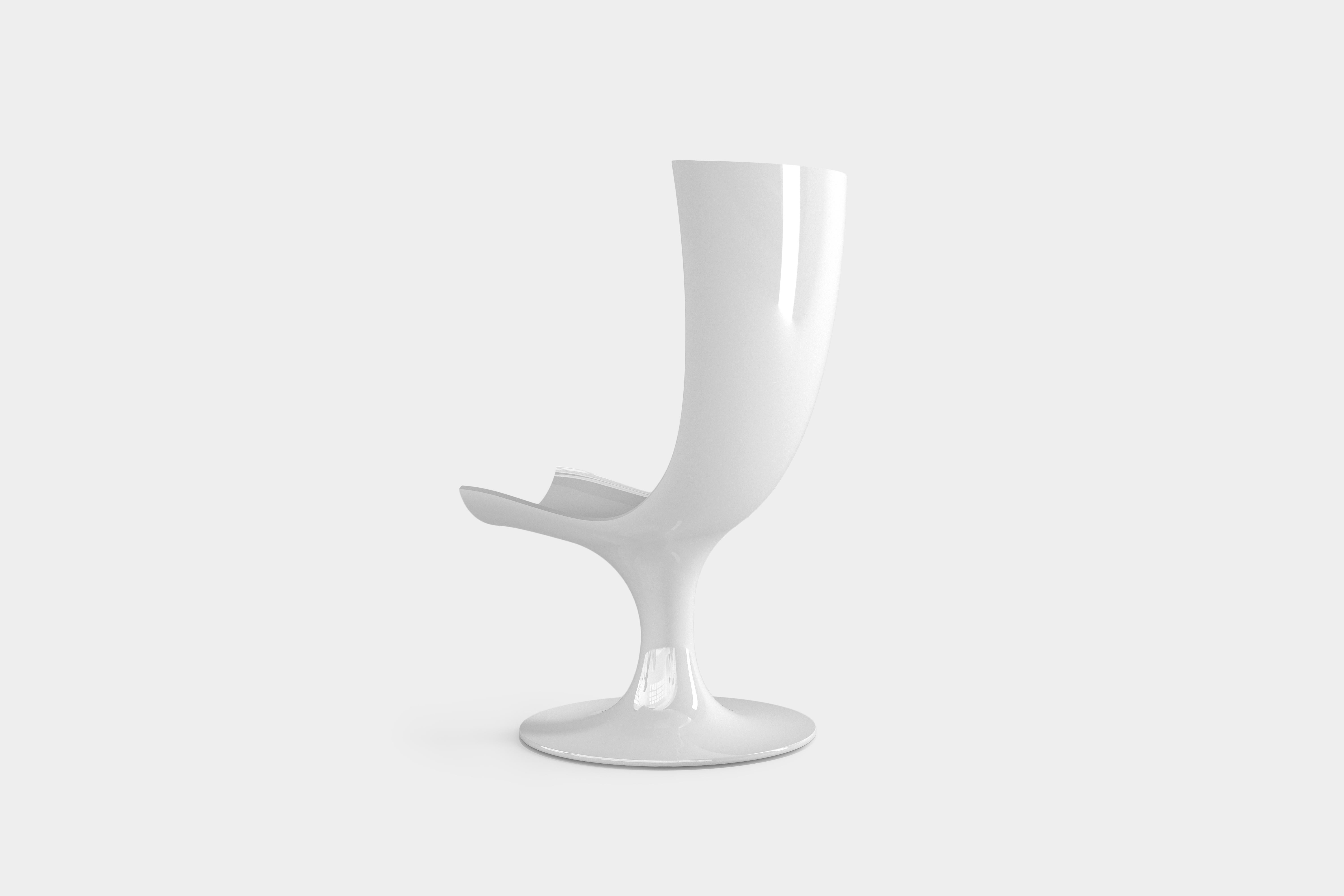 Mexican Santos, Imposing Seat, Sculptural Chair in White by Joel Escalona For Sale