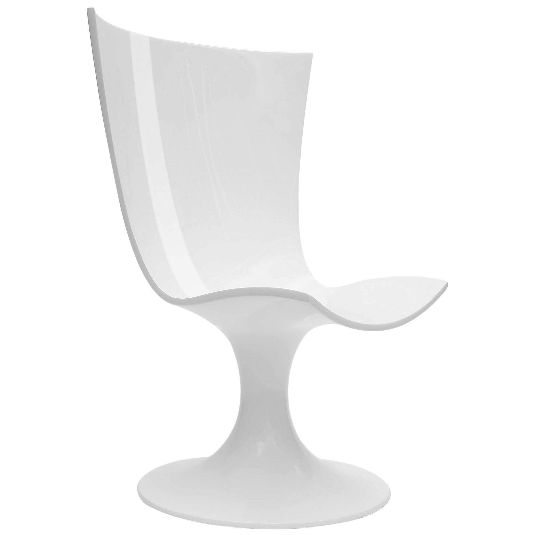 Santos, Eindringlicher Sitz, skulpturaler Stuhl in Weiß von Joel Escalona