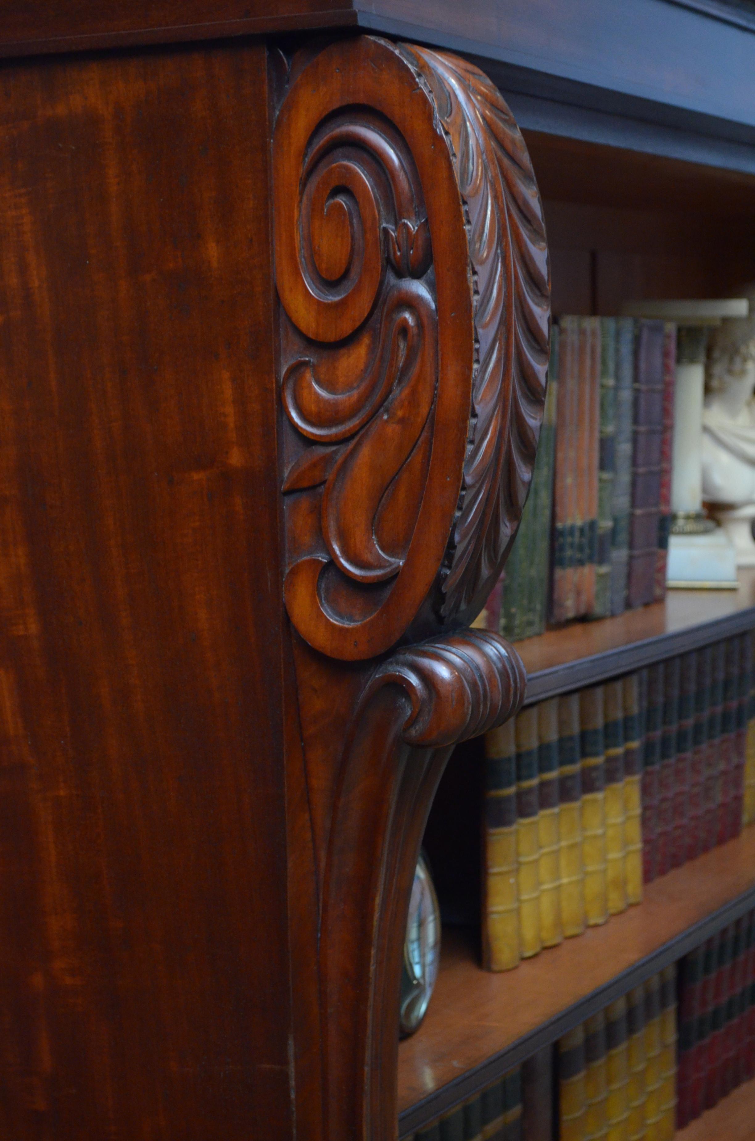 Imposing William IV Mahogany Open Bookcase For Sale 6