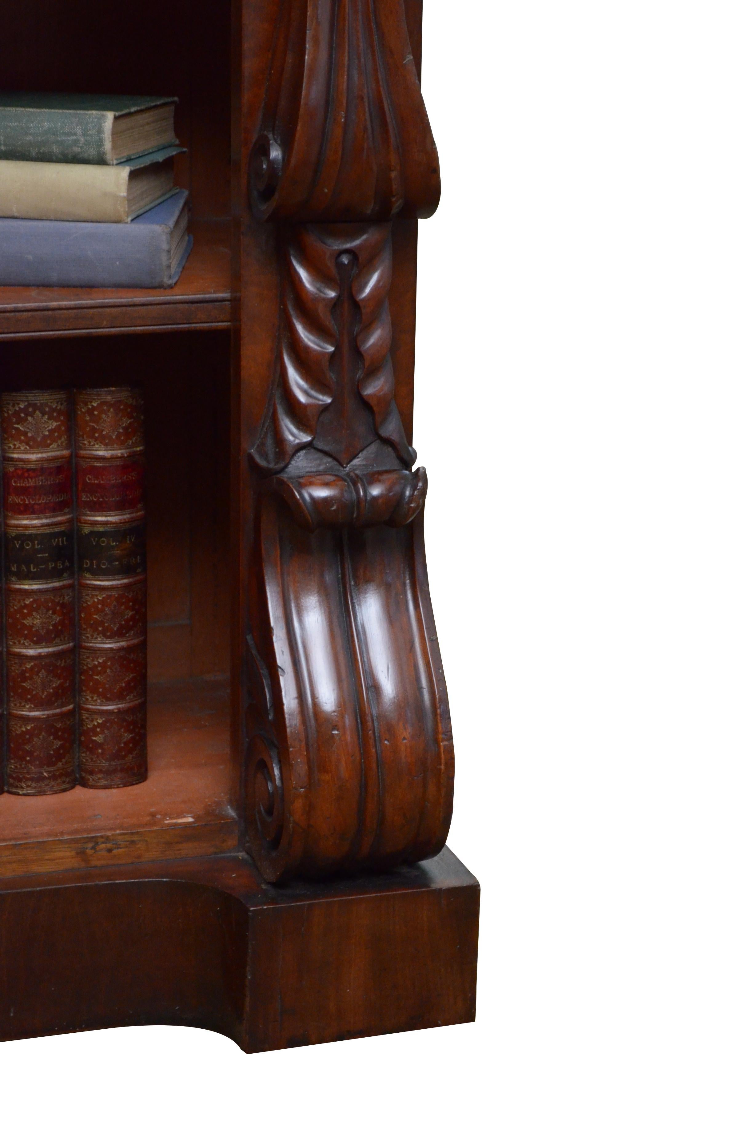 Imposing William IV Mahogany Open Bookcase For Sale 11