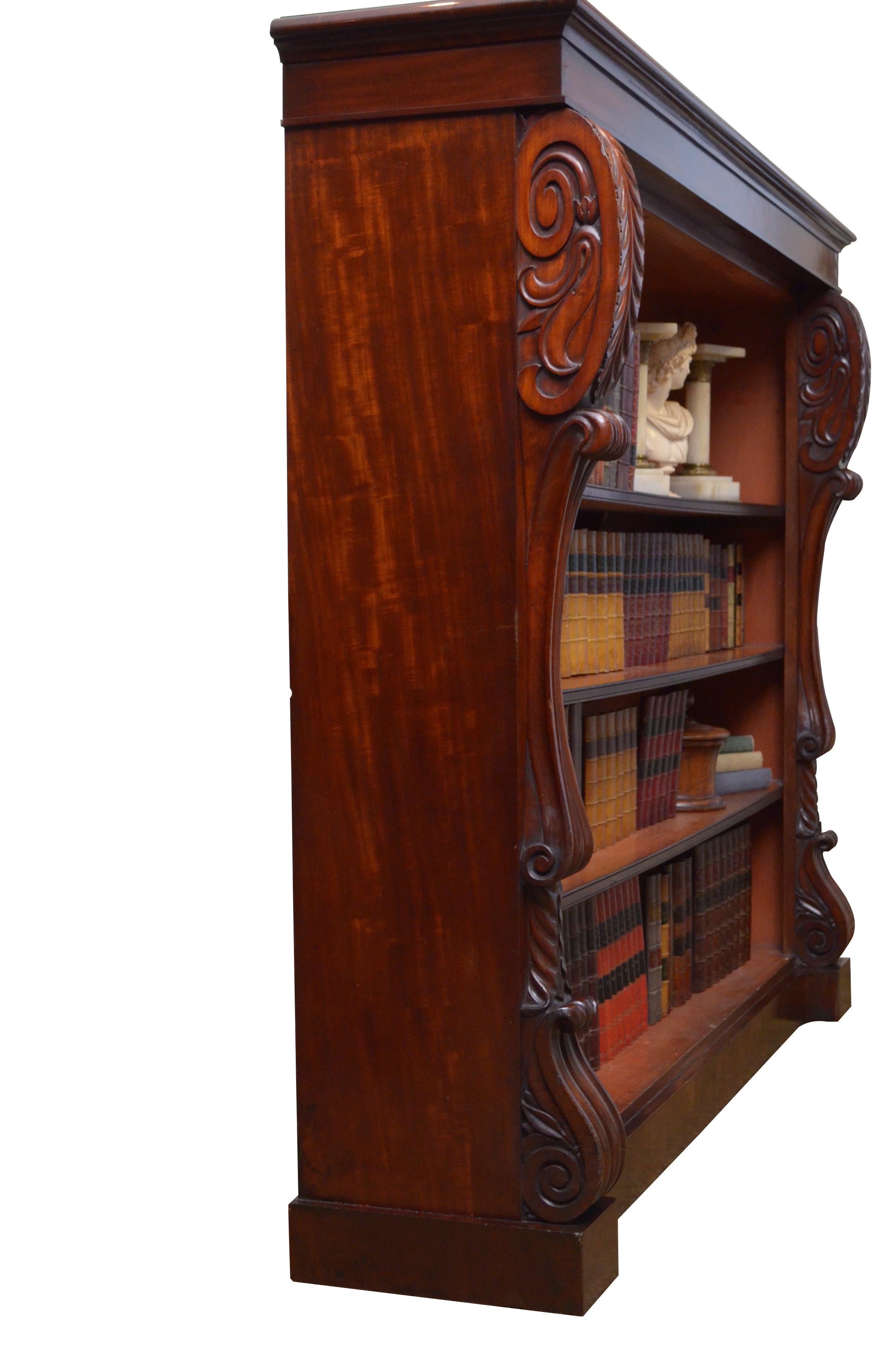 Imposing William IV Mahogany Open Bookcase For Sale 14