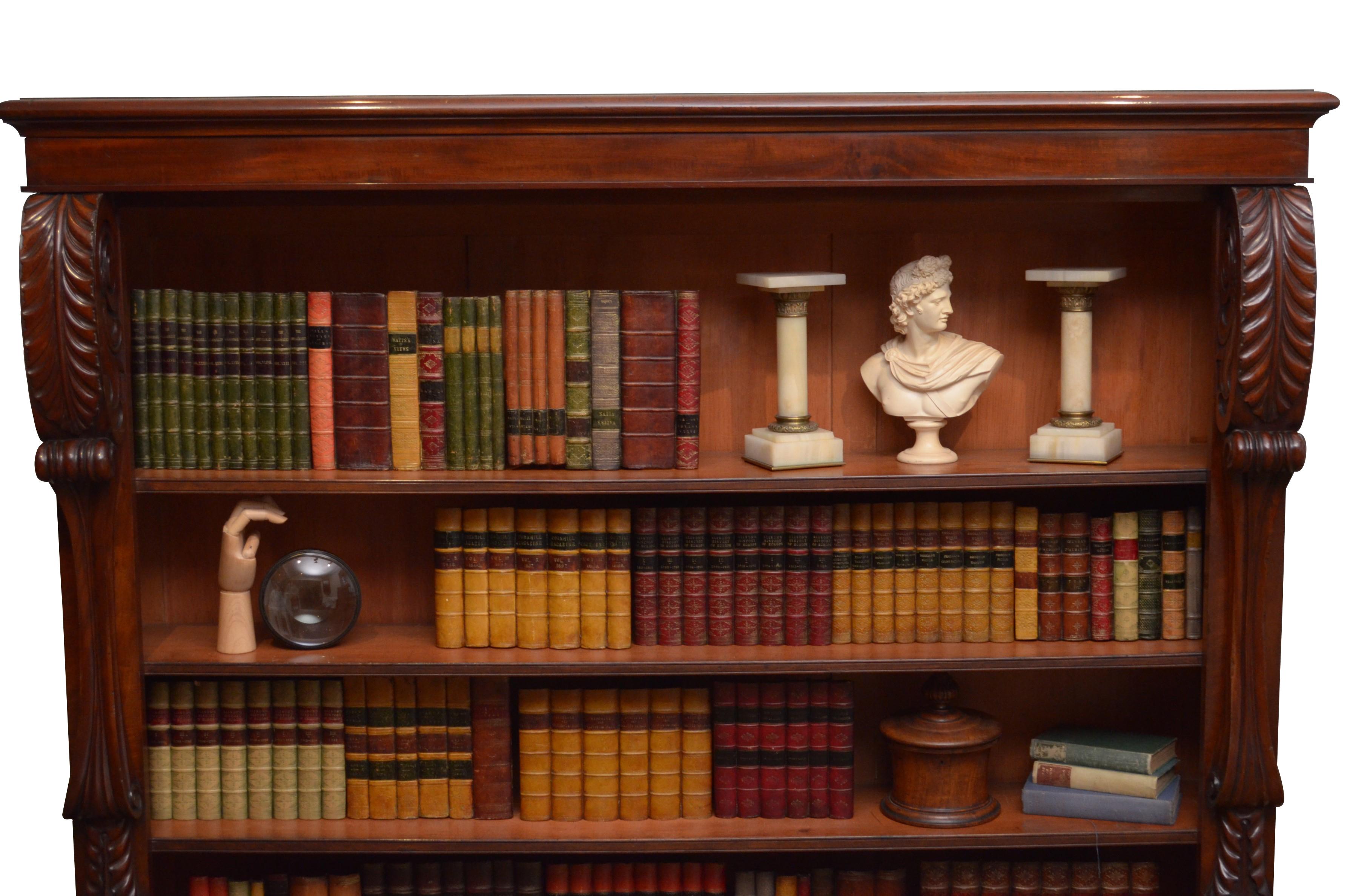 Imposing William IV Mahogany Open Bookcase For Sale 4