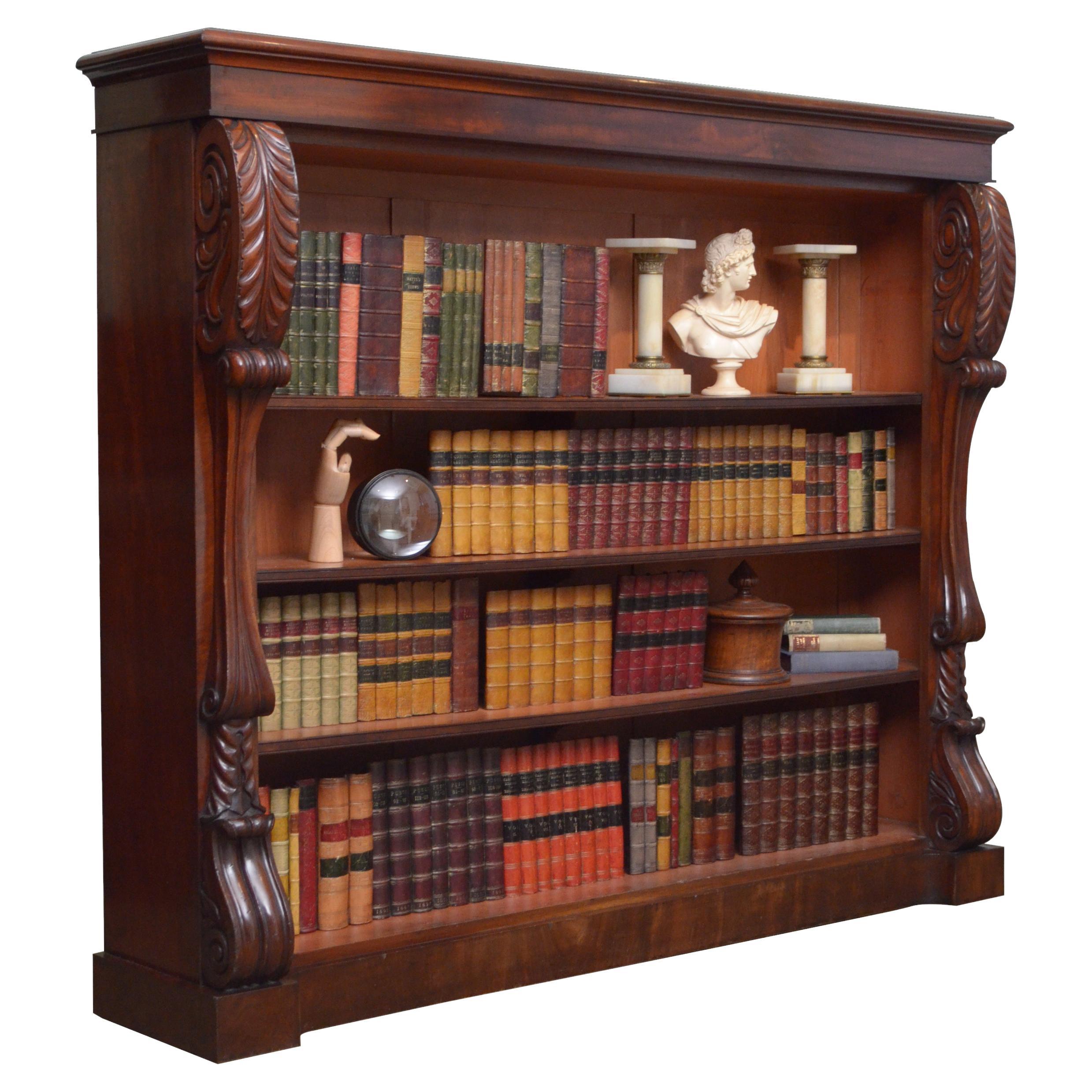 Imposing William IV Mahogany Open Bookcase