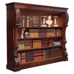 Antique Imposing William IV Mahogany Open Bookcase