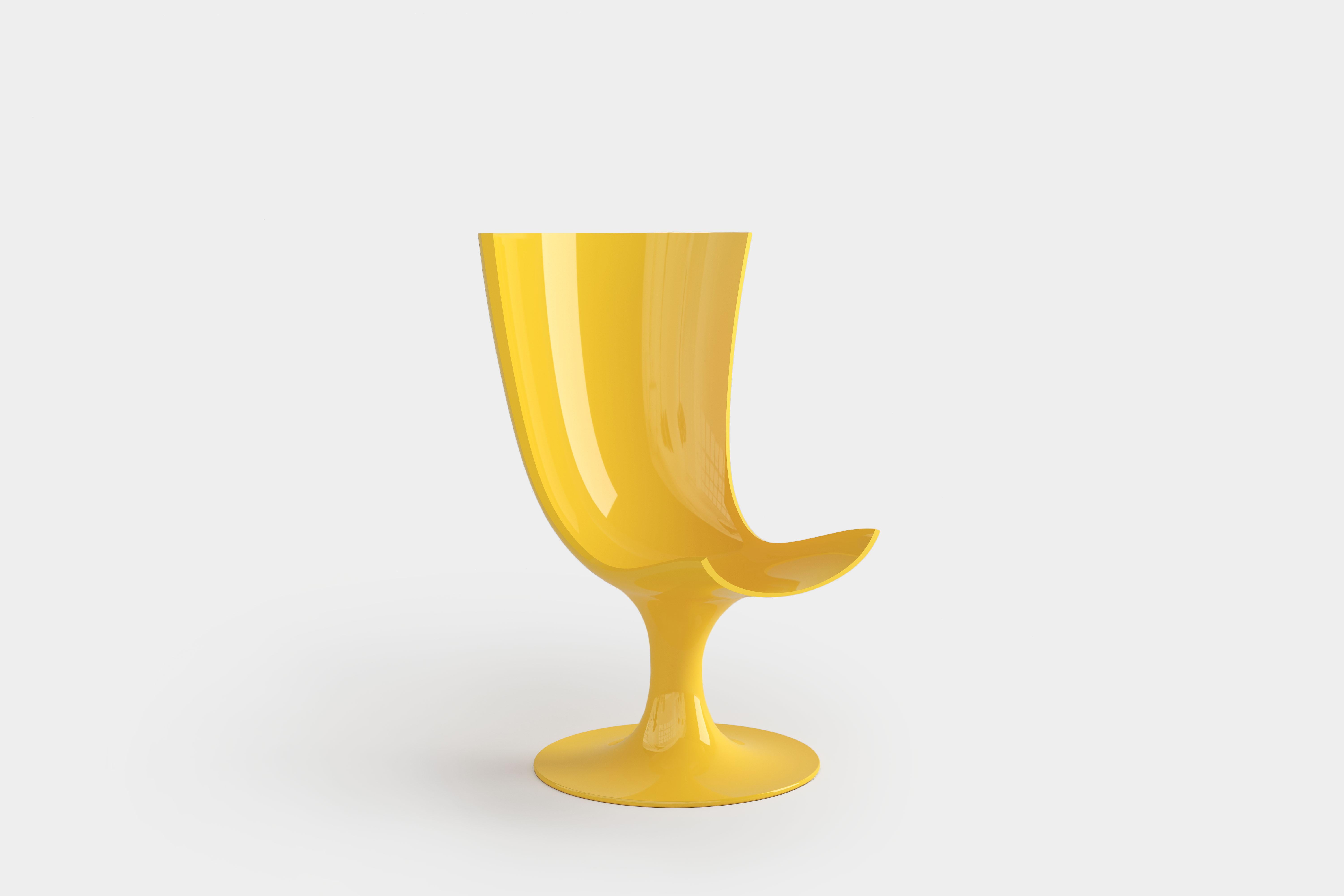 Other Santos, Imposing Seat, Sculptural Chair in Yellow by Joel Escalona For Sale
