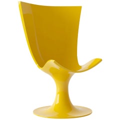 Imposing Yellow Seat, Decorative and Sculptural Santos Chair by Joel Escalona