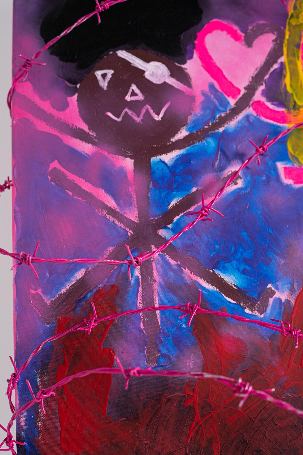 Peinture abstraite à l'acrylique sur toile « Impossible Love » de Bomberbax en vente 4