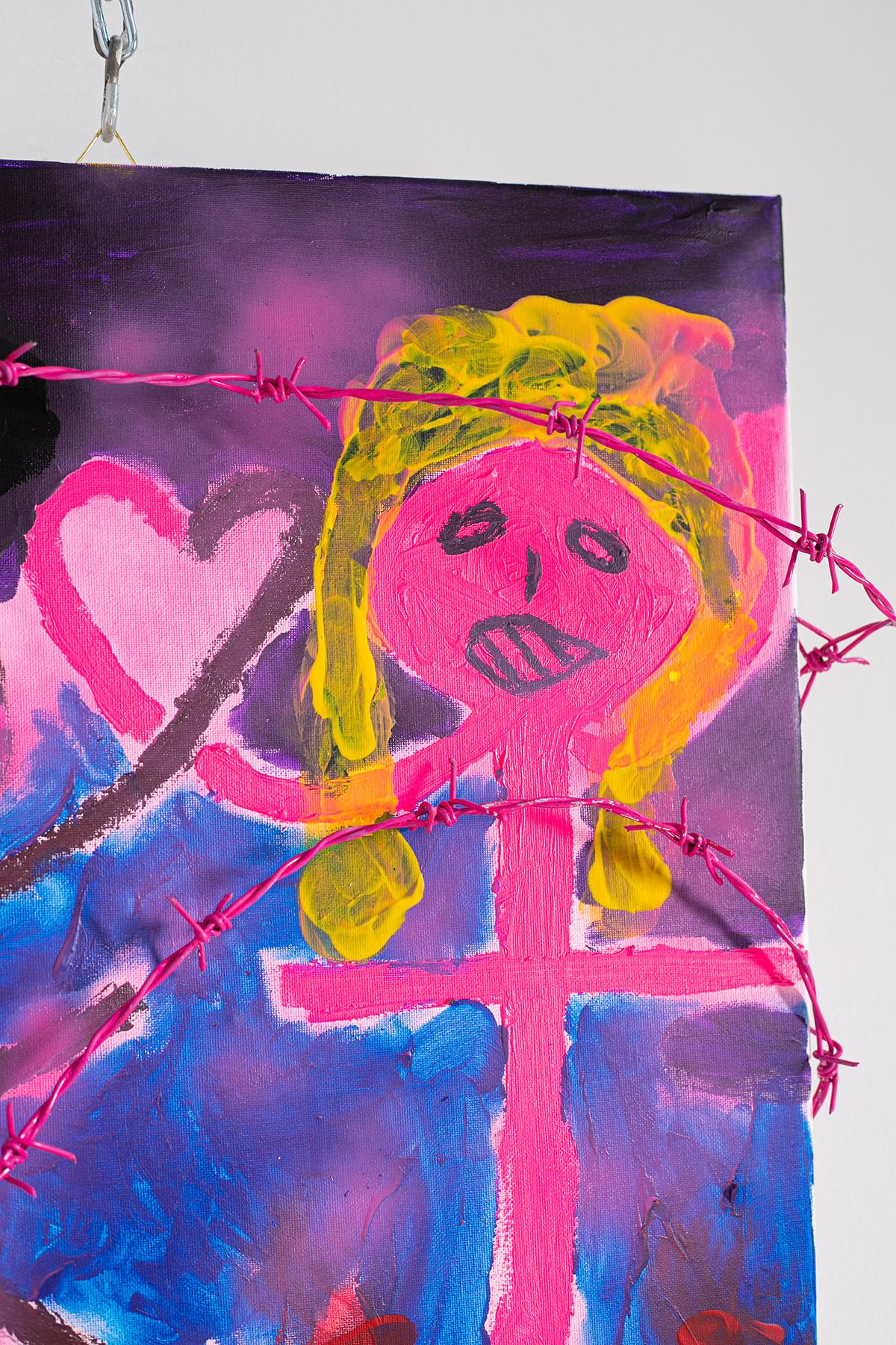 Peinture abstraite à l'acrylique sur toile « Impossible Love » de Bomberbax en vente 7
