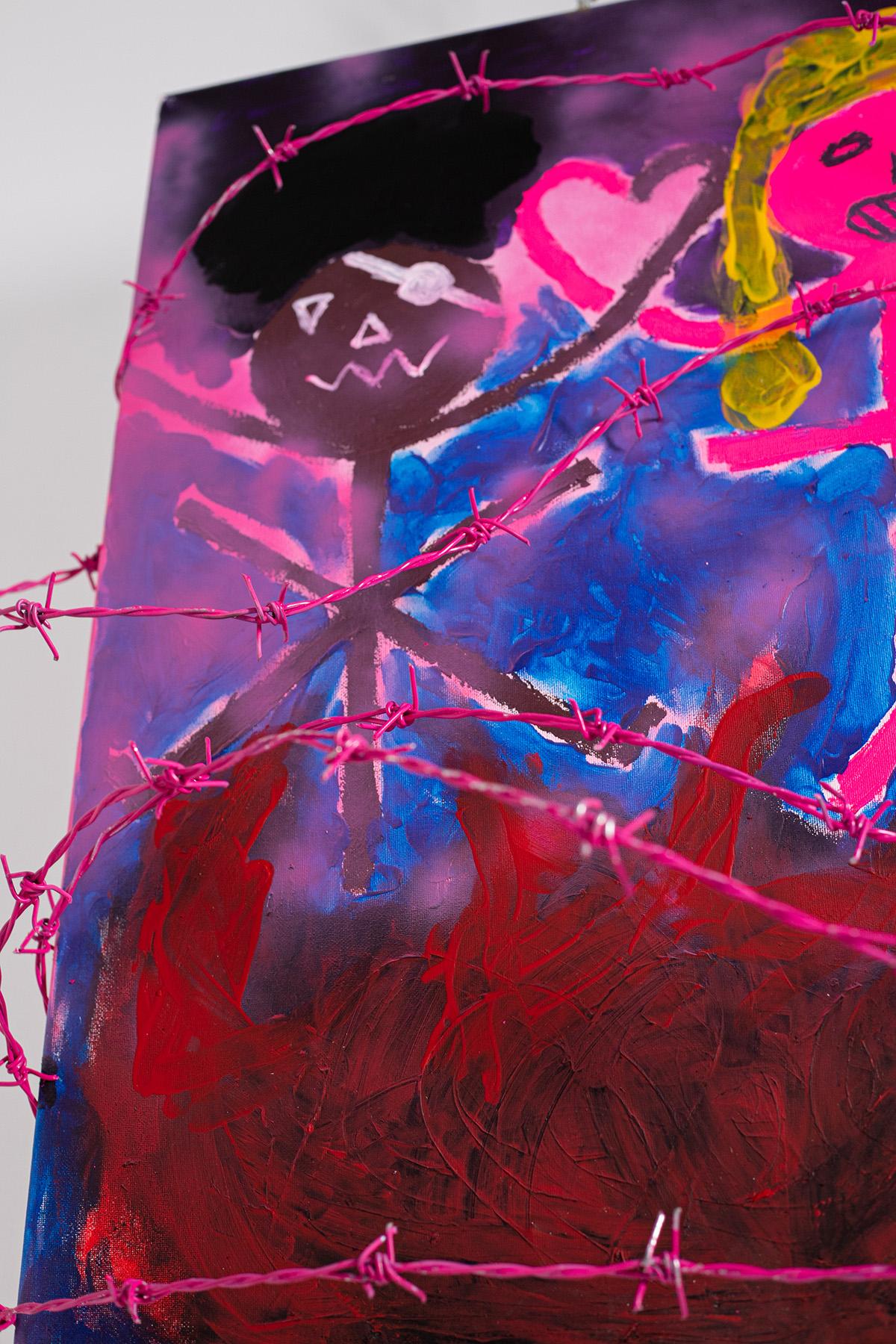 Peinture abstraite à l'acrylique sur toile « Impossible Love » de Bomberbax en vente 8