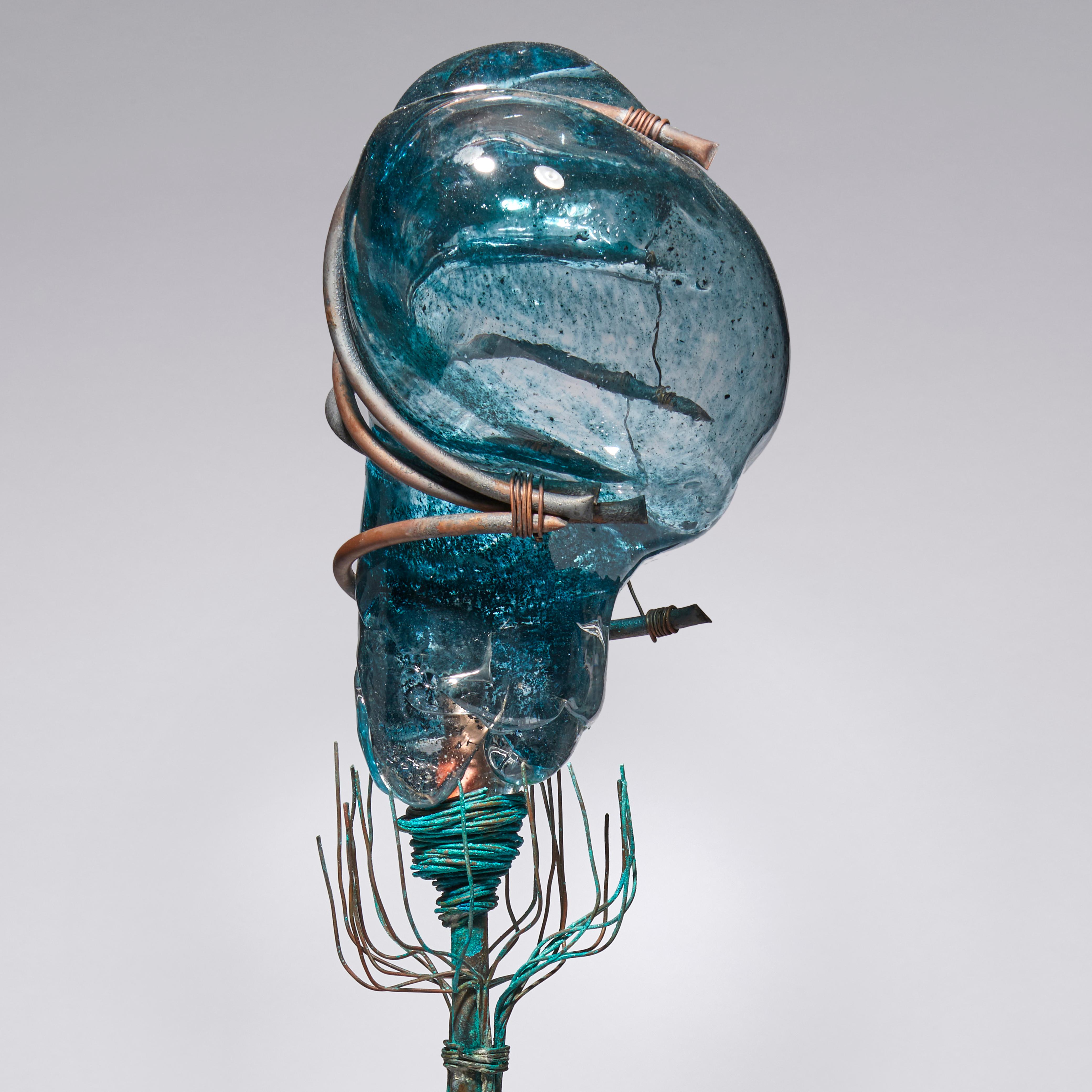 Hand-Crafted Impostor Syndrome, a Unique Glass, Bronze and Copper Sculpture by Chris Day