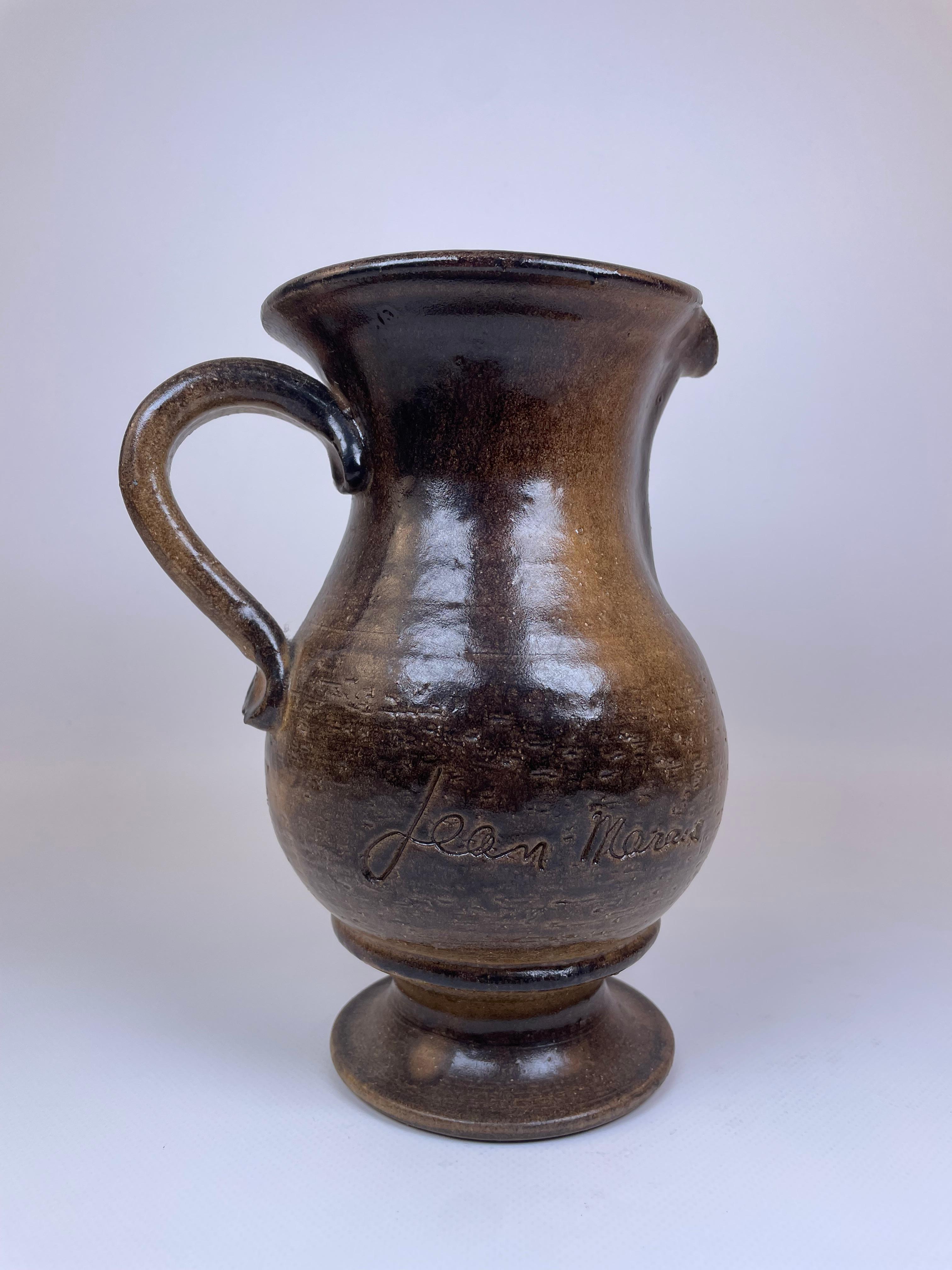 Impression ceramic pitcher by Jean Marais, Vallauris For Sale 6