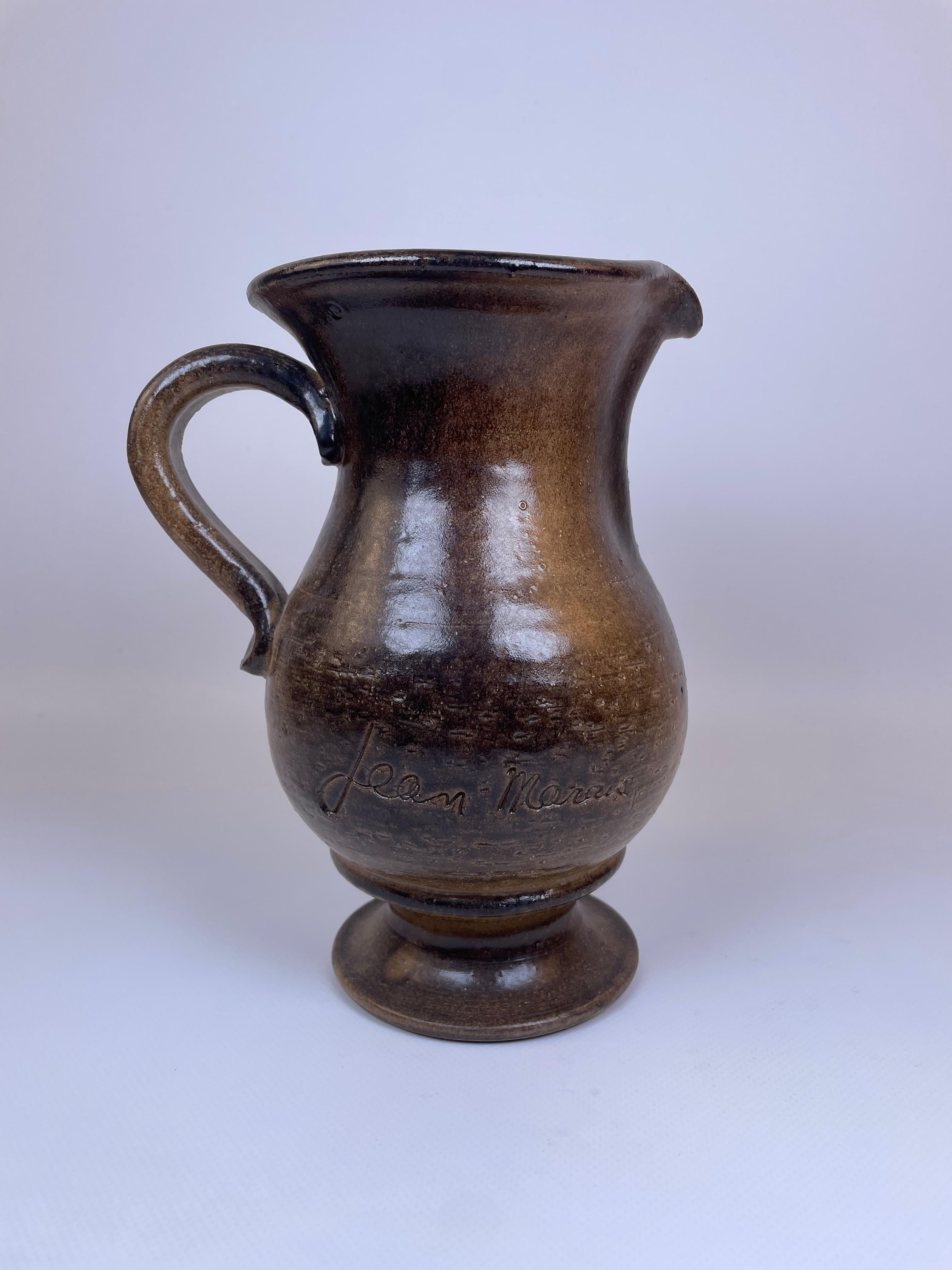 Mid-Century Modern Impression ceramic pitcher by Jean Marais, Vallauris For Sale