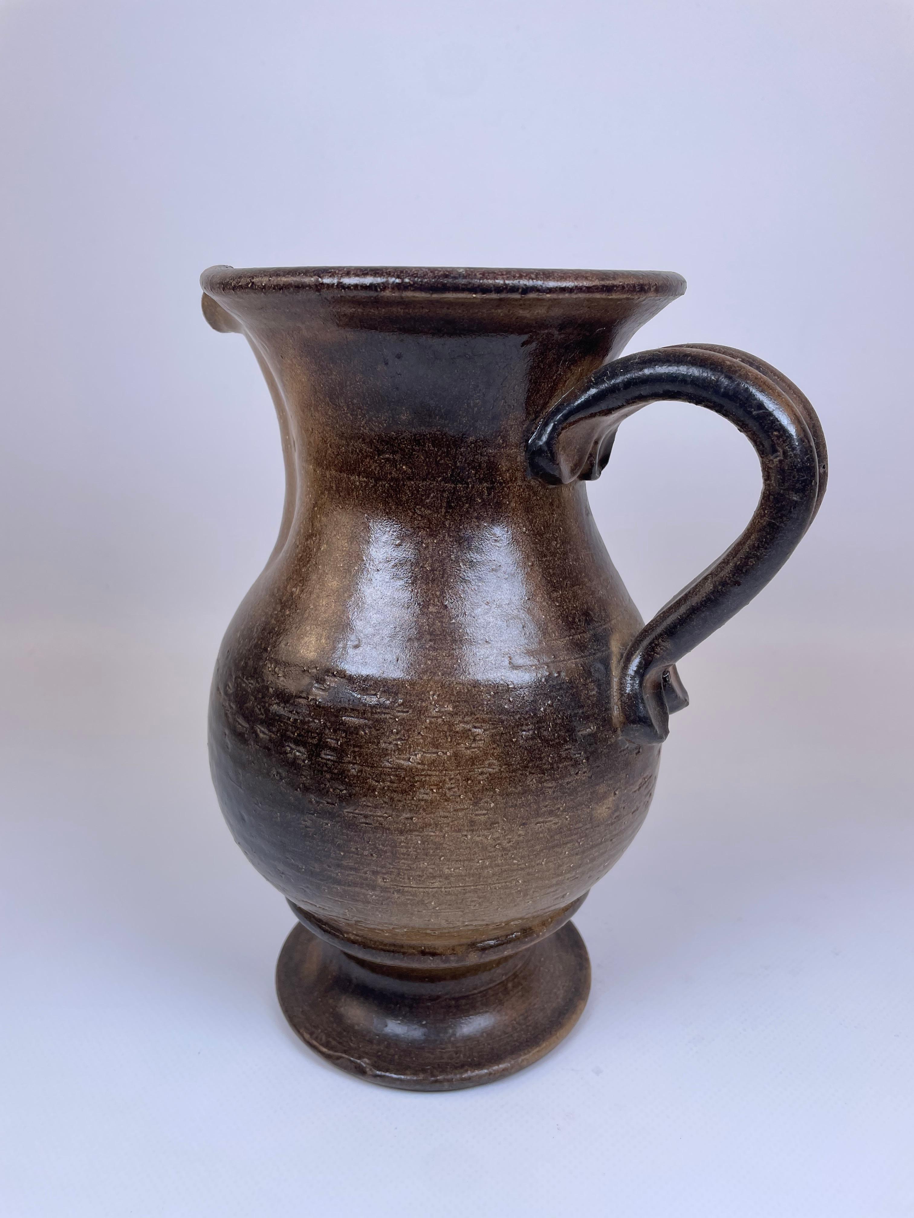 Impression ceramic pitcher by Jean Marais, Vallauris For Sale 1