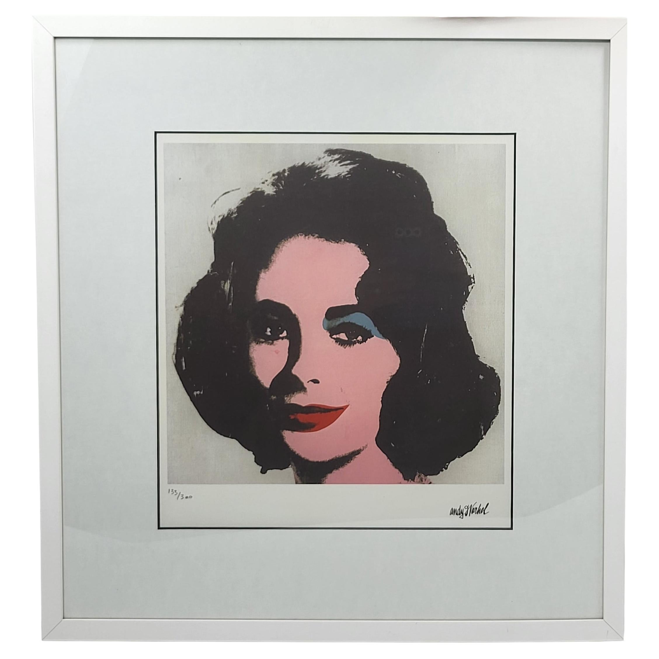 Abdruck Offset Andy Warhol "Liz Taylor" Auflage limitiert 133/300 USA im Angebot