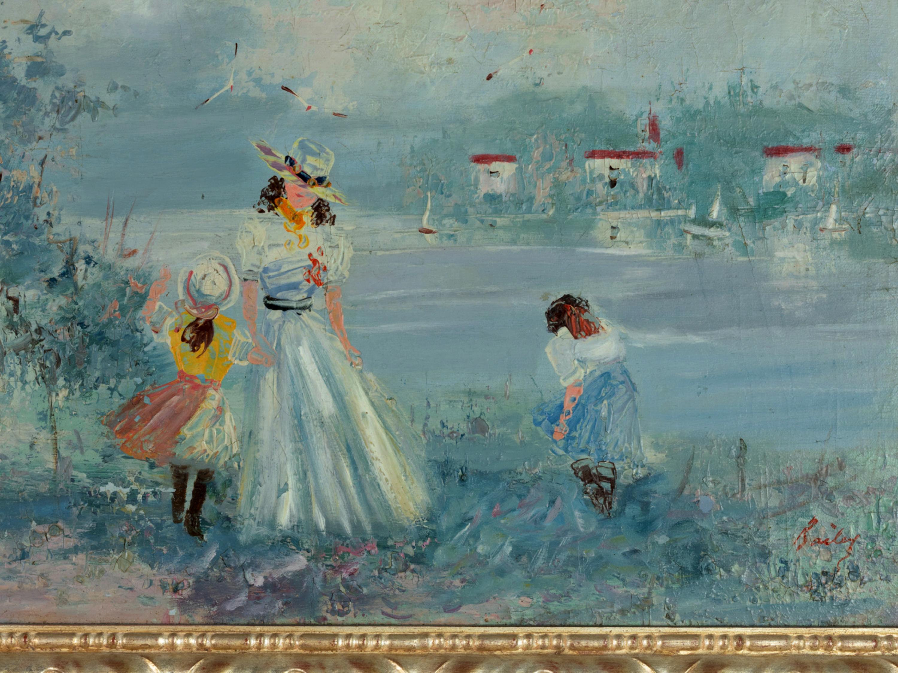 French Impressionism Painting, «Argenteuil» By «Bailey», 20th Century For Sale