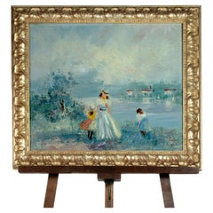 Vintage Impressionism Painting, «Argenteuil» By «Bailey», 20th Century