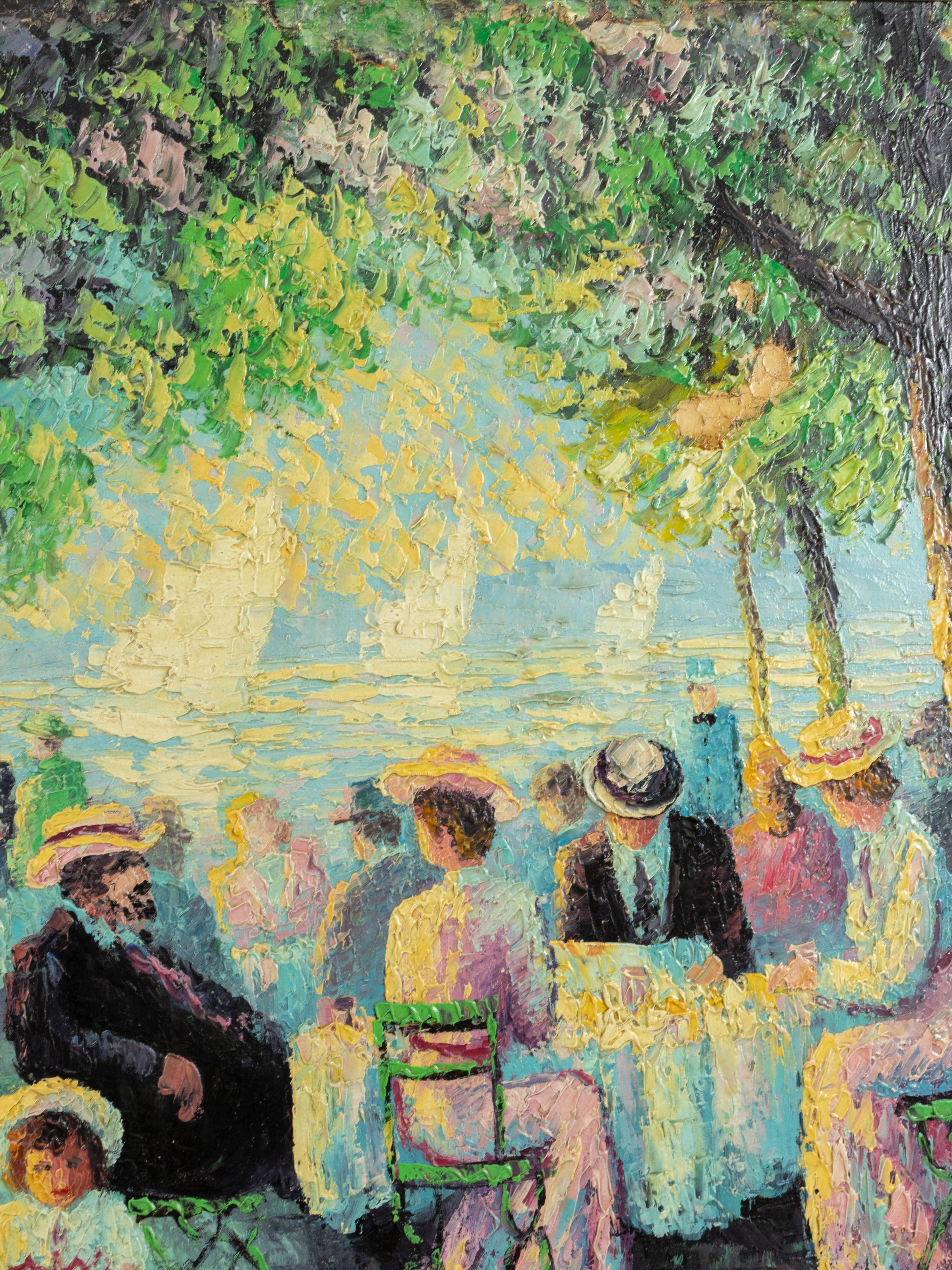 Impressionismus Paris Cabaret-Gemälde von Paul Arnaux, 20. Jahrhundert (Geölt) im Angebot