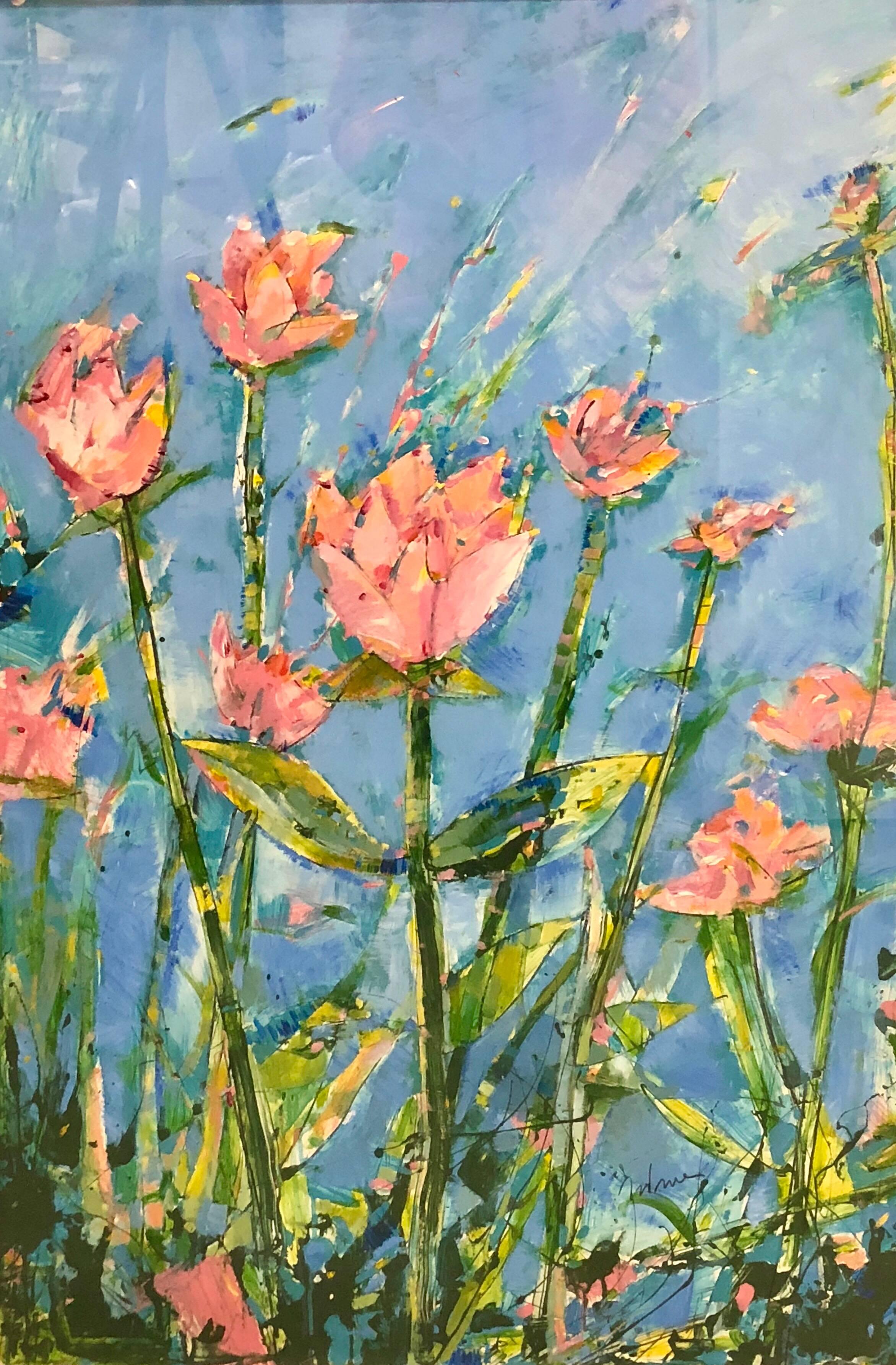 Painting of flowers by James Antonie. Signed. Acrylic on paper.

The painting is filled with exuberant color, light, vitality and life

Framed in white wood with plexi-glass. Dimensions below are framed dimensions.

   