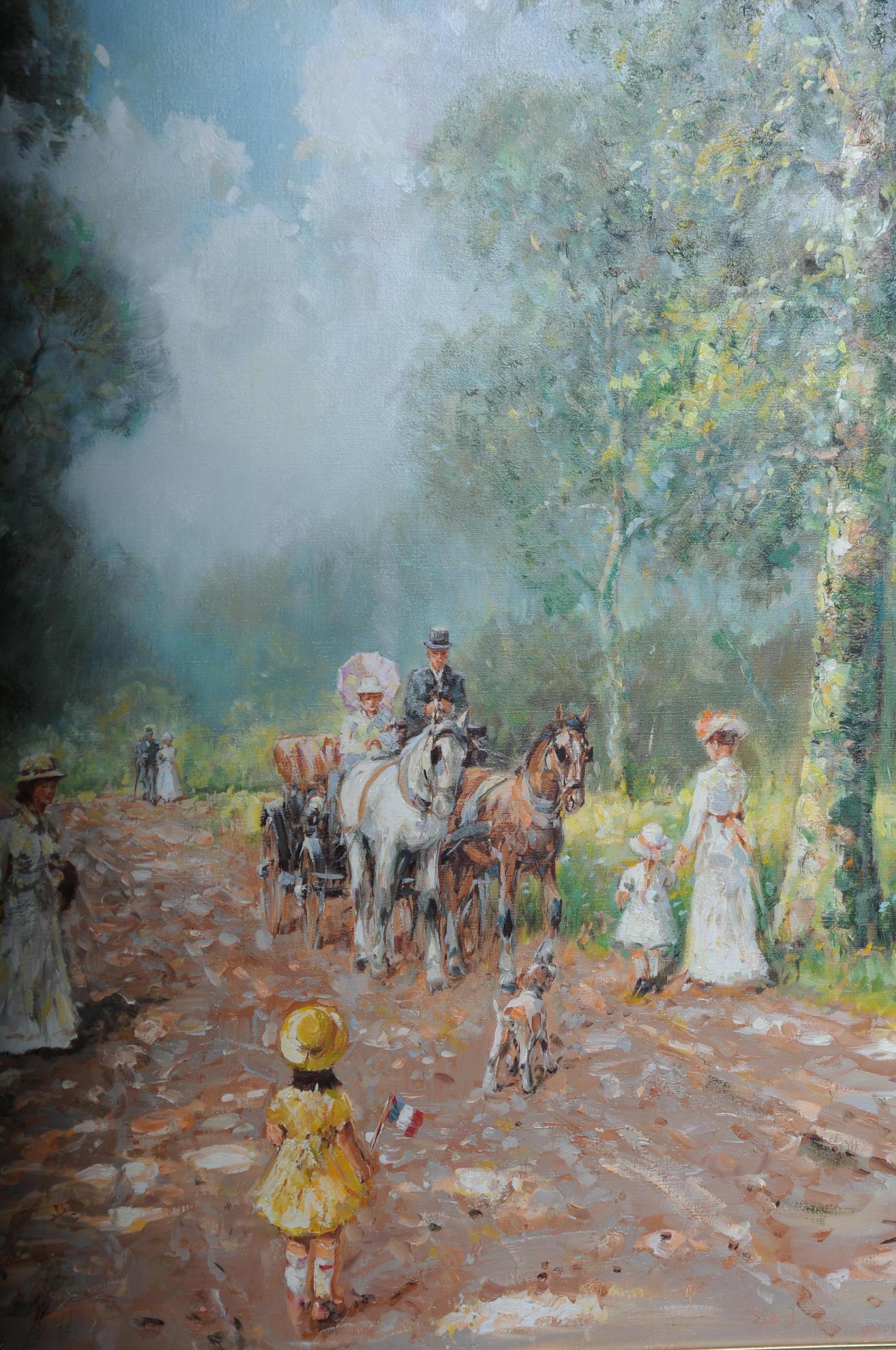 Impressionist Café Landscape France, 20th Century For Sale 3