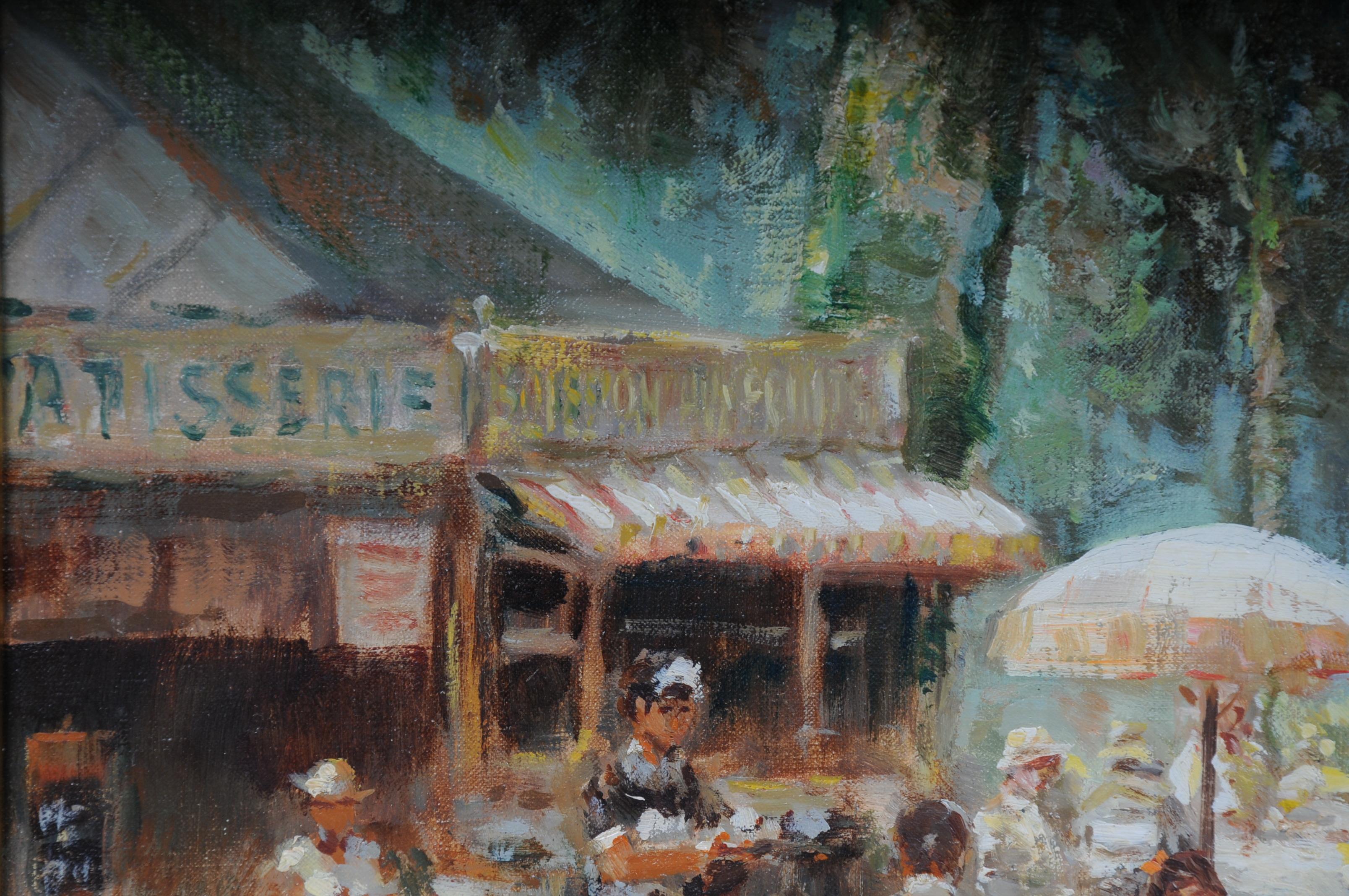 Impressionist Café Landscape France, 20th Century For Sale 4