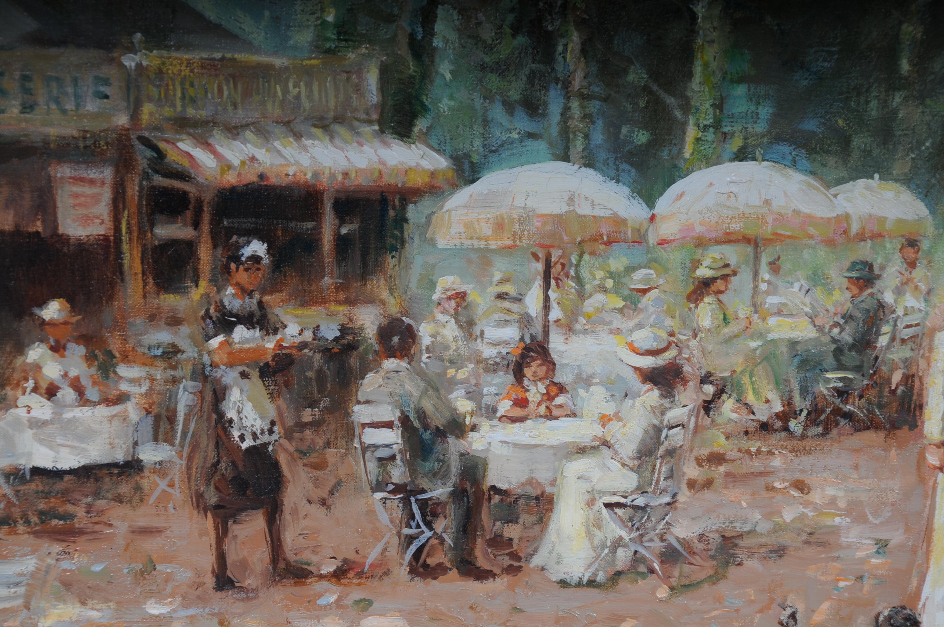 Impressionist Café Landscape France, 20th Century For Sale 5