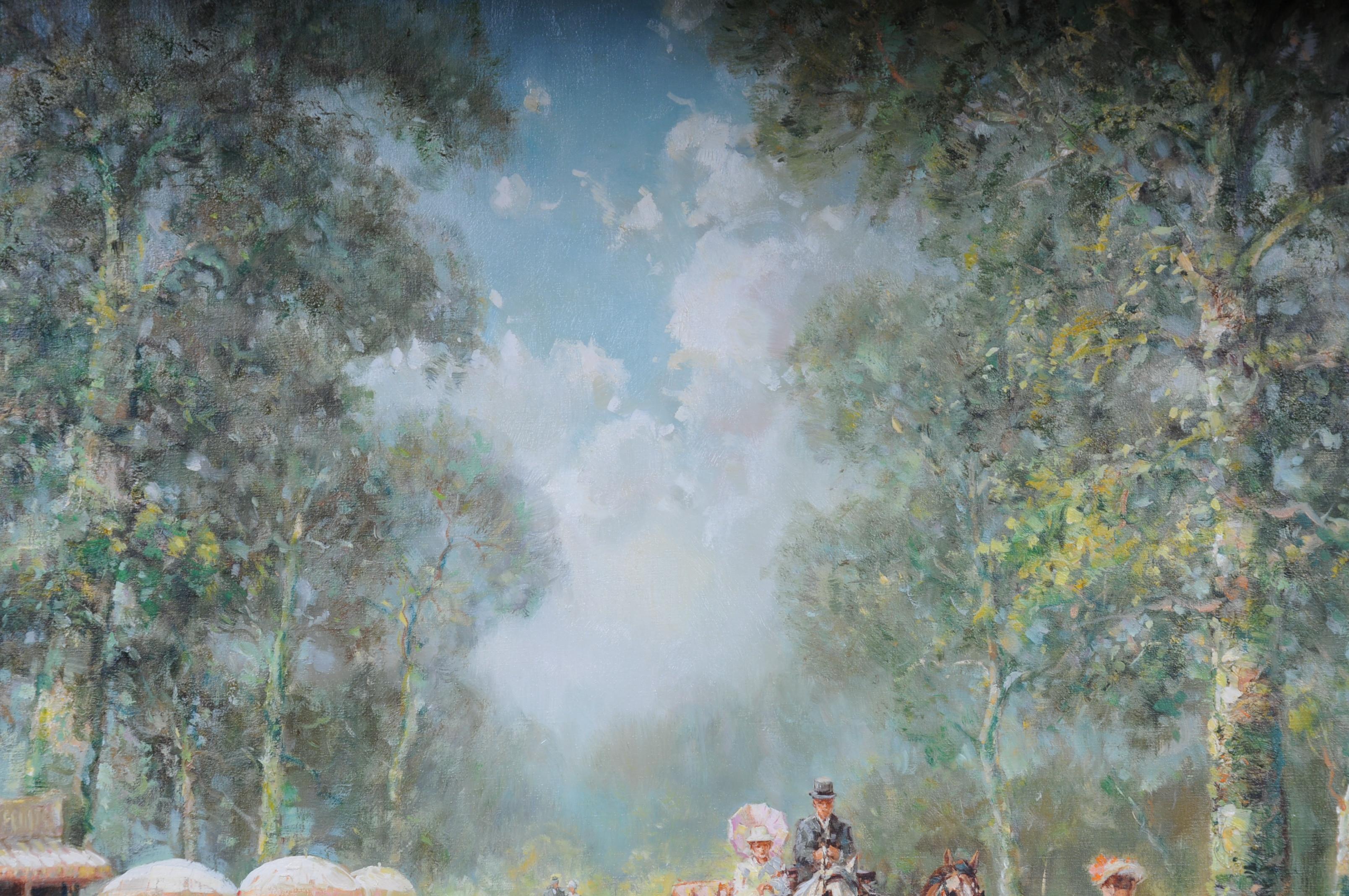 Impressionist Café Landscape France, 20th Century In Good Condition For Sale In Berlin, DE