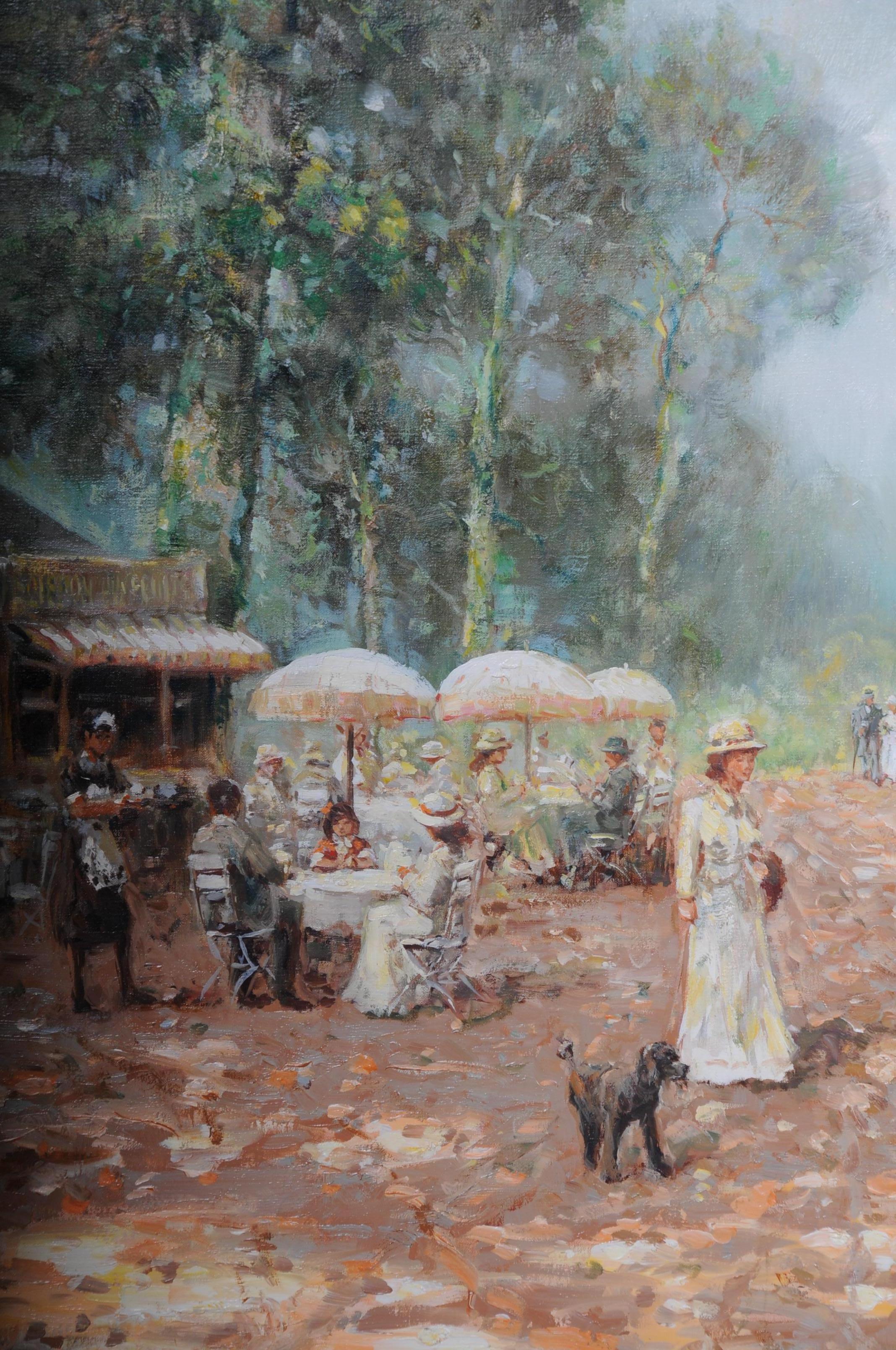Impressionist Café Landscape France, 20th Century For Sale 1