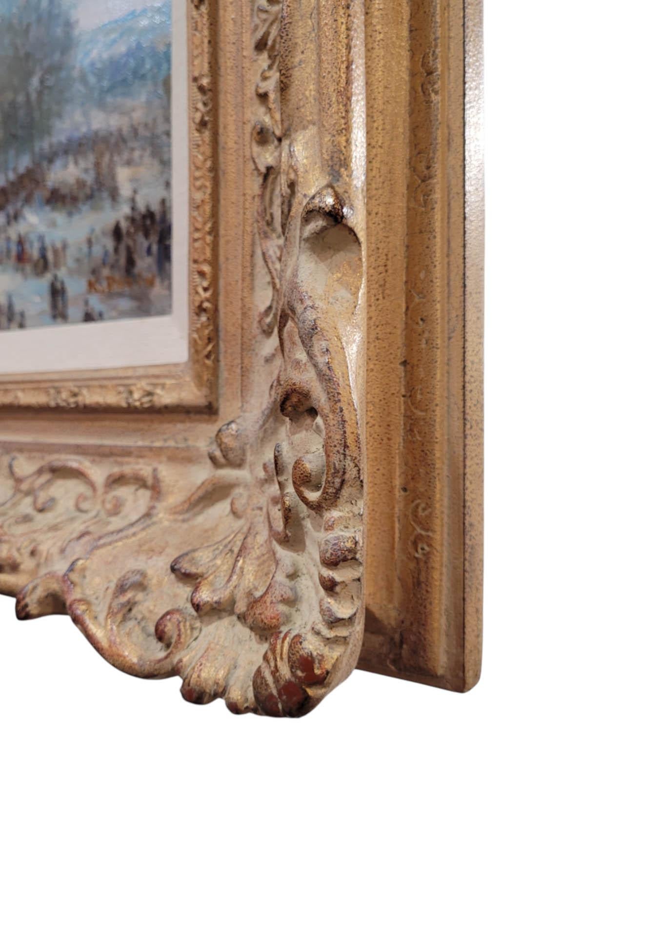 Paisaje urbano impresionista  Pintura al óleo de K. Razin en venta 1