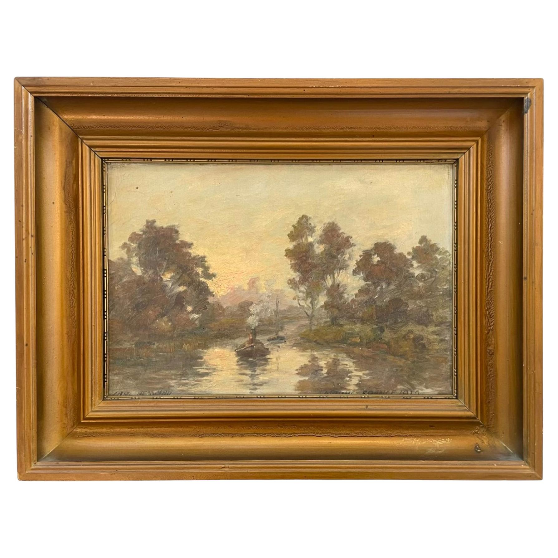 Impressionist Danish Landscape Painting, Oil on Canvas, Early 20th Century