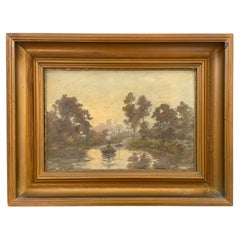 Impressionist Danish Landscape Painting, Oil on Canvas, Early 20th Century