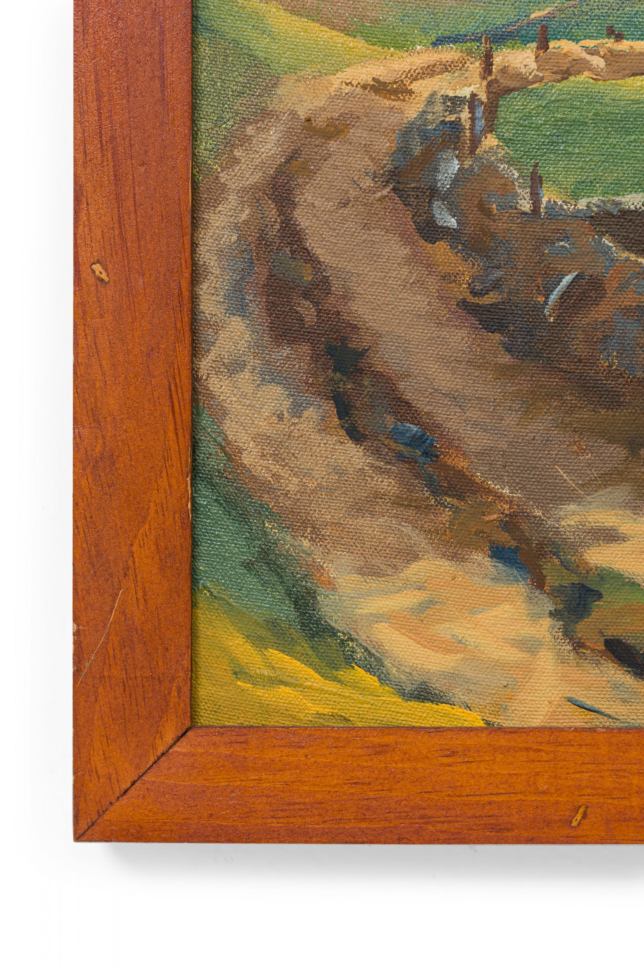 Victorian Impressionist Farming Landscape Painting For Sale