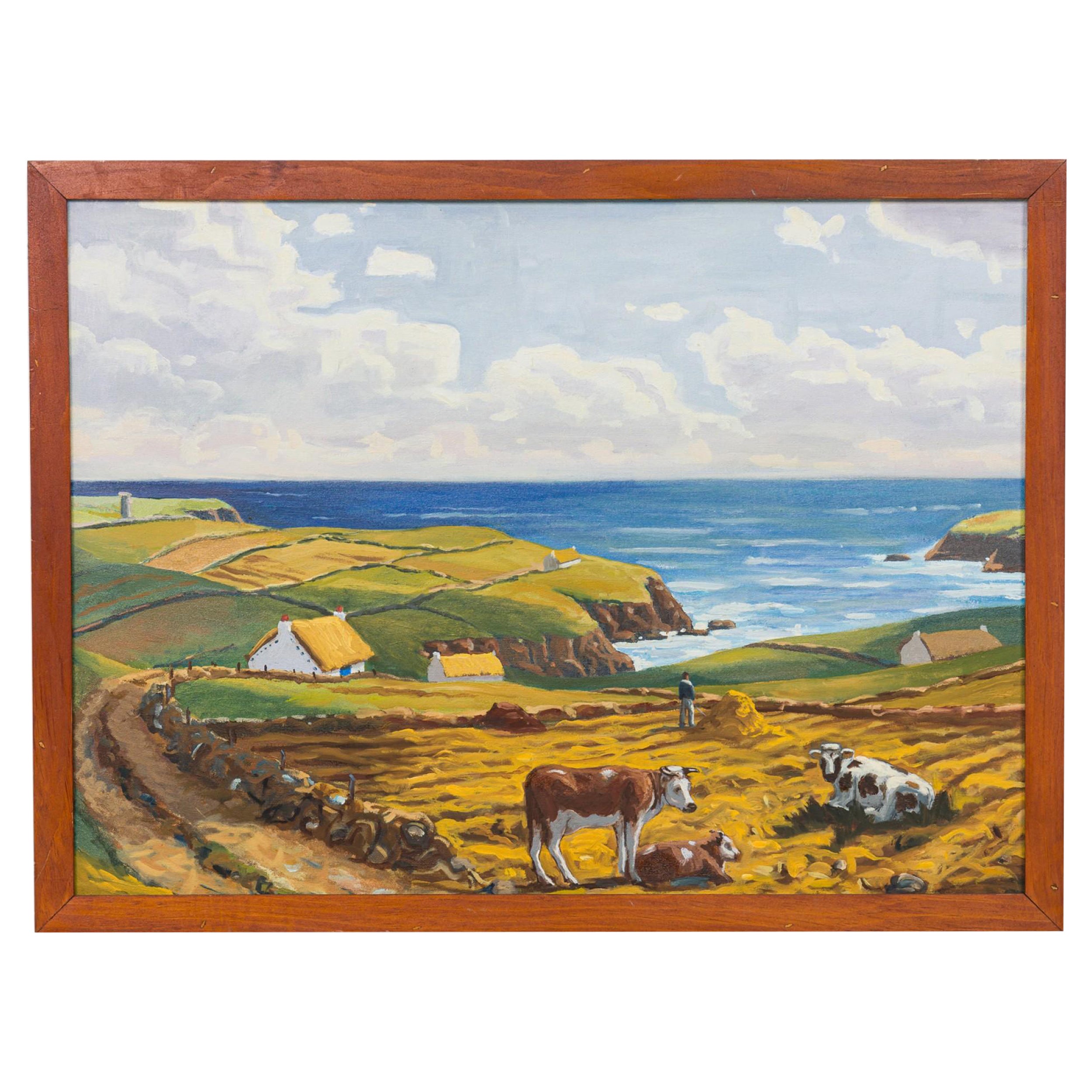 Pittura impressionista di paesaggio agricolo