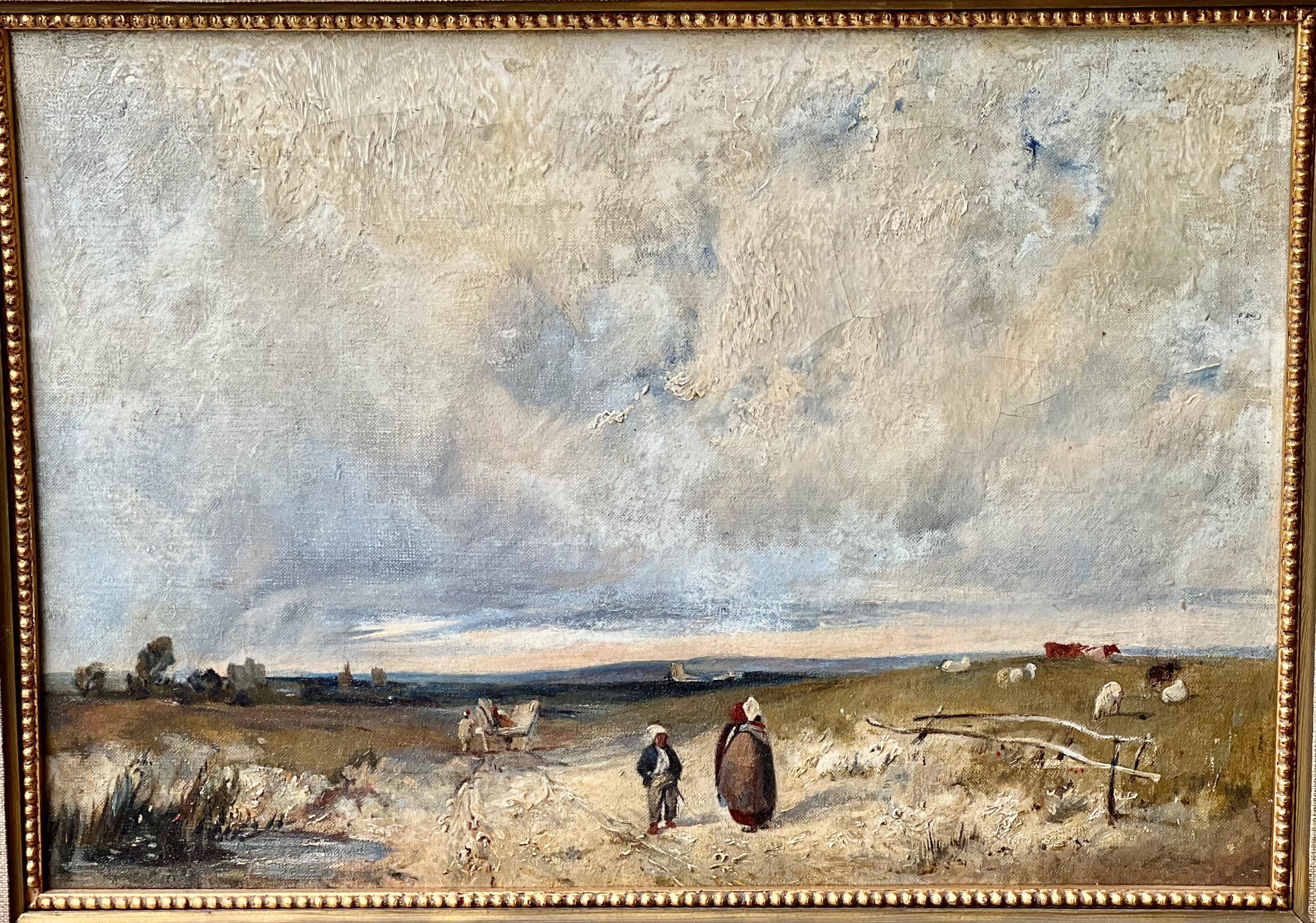 Fine XIX secolo Quadro impressionista francese attribuito a Eugene Boudin