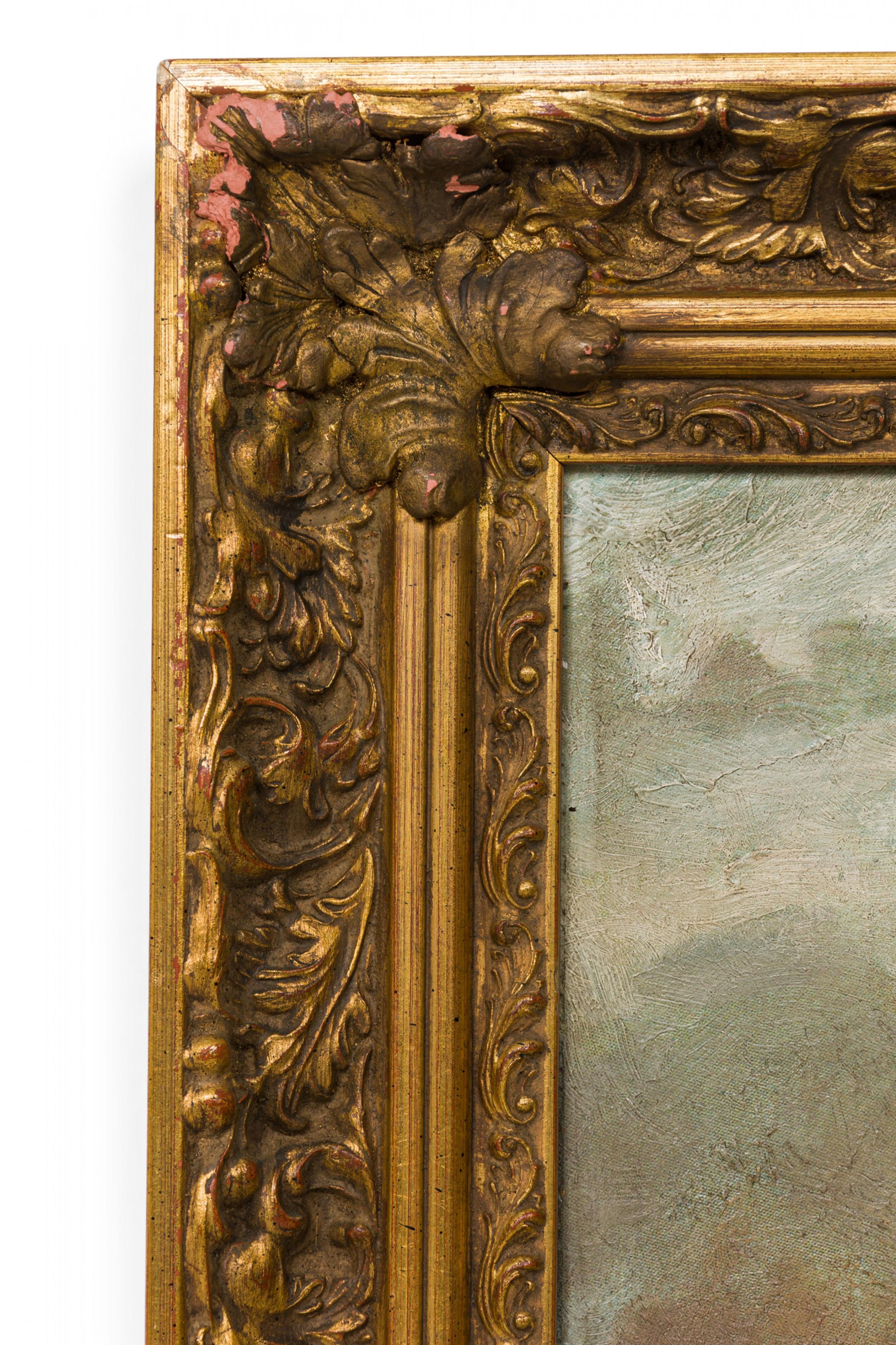 Pintura impresionista de un golfista Victoriano en venta