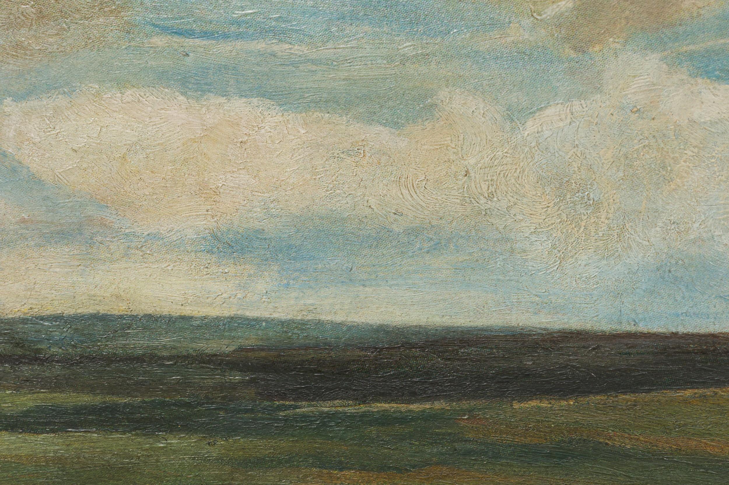 Pintura impresionista de un golfista Pintado a mano en venta