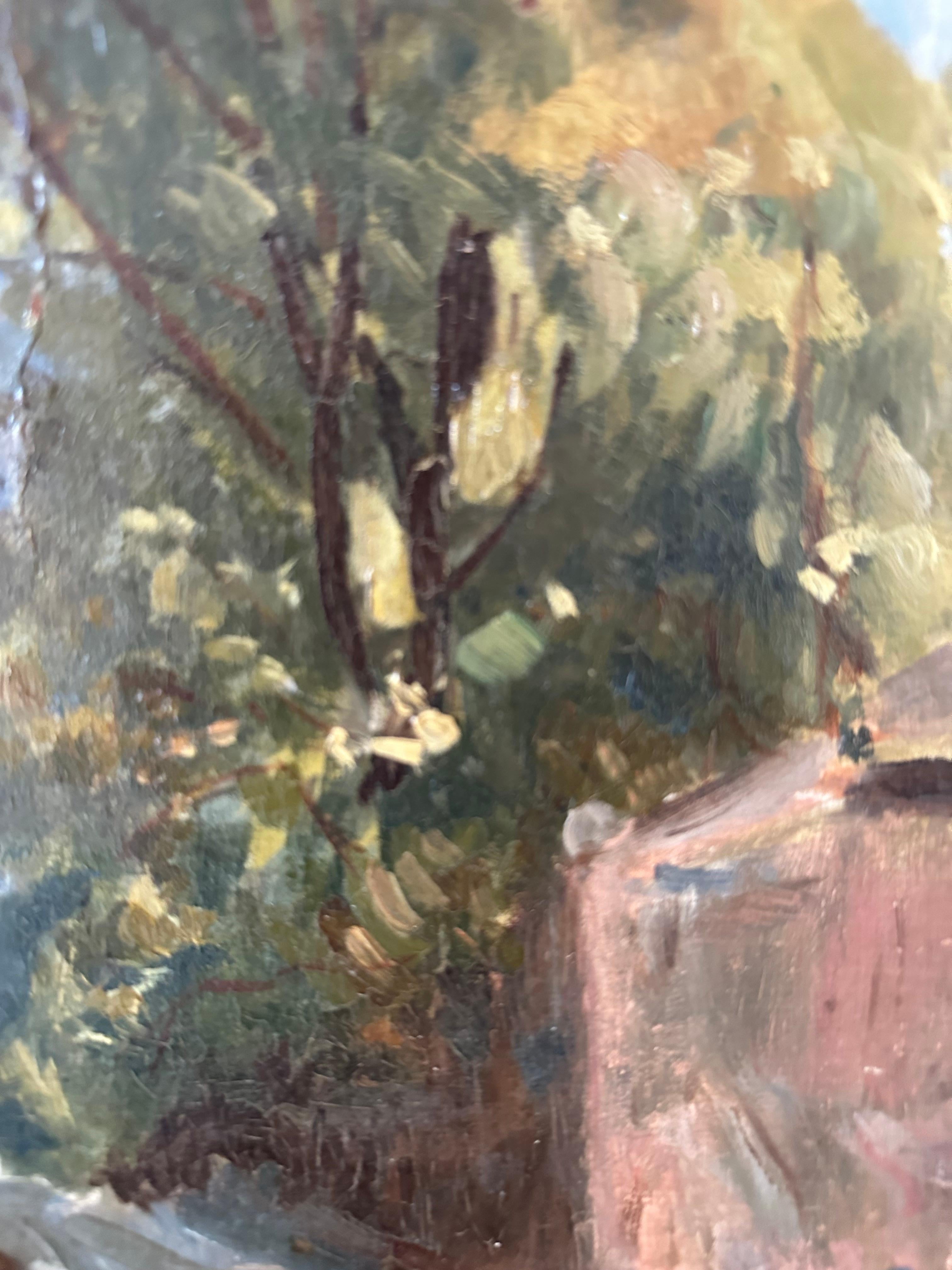 Impressionistisches italienisches Landschafts-Ölgemälde, um 1900 (Italienisch) im Angebot