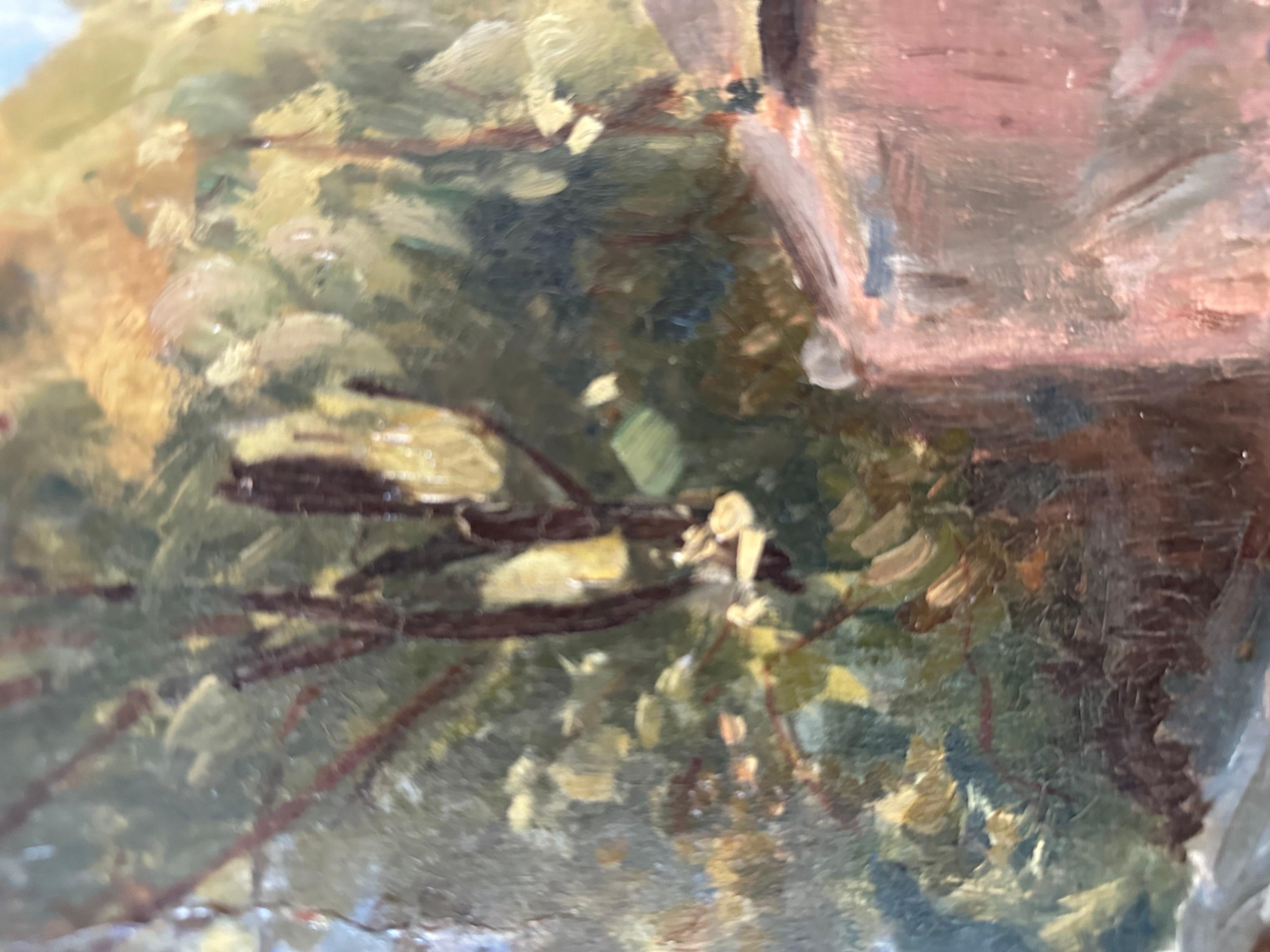 Italiano Paesaggio italiano impressionista dipinto a olio, circa 1900 in vendita