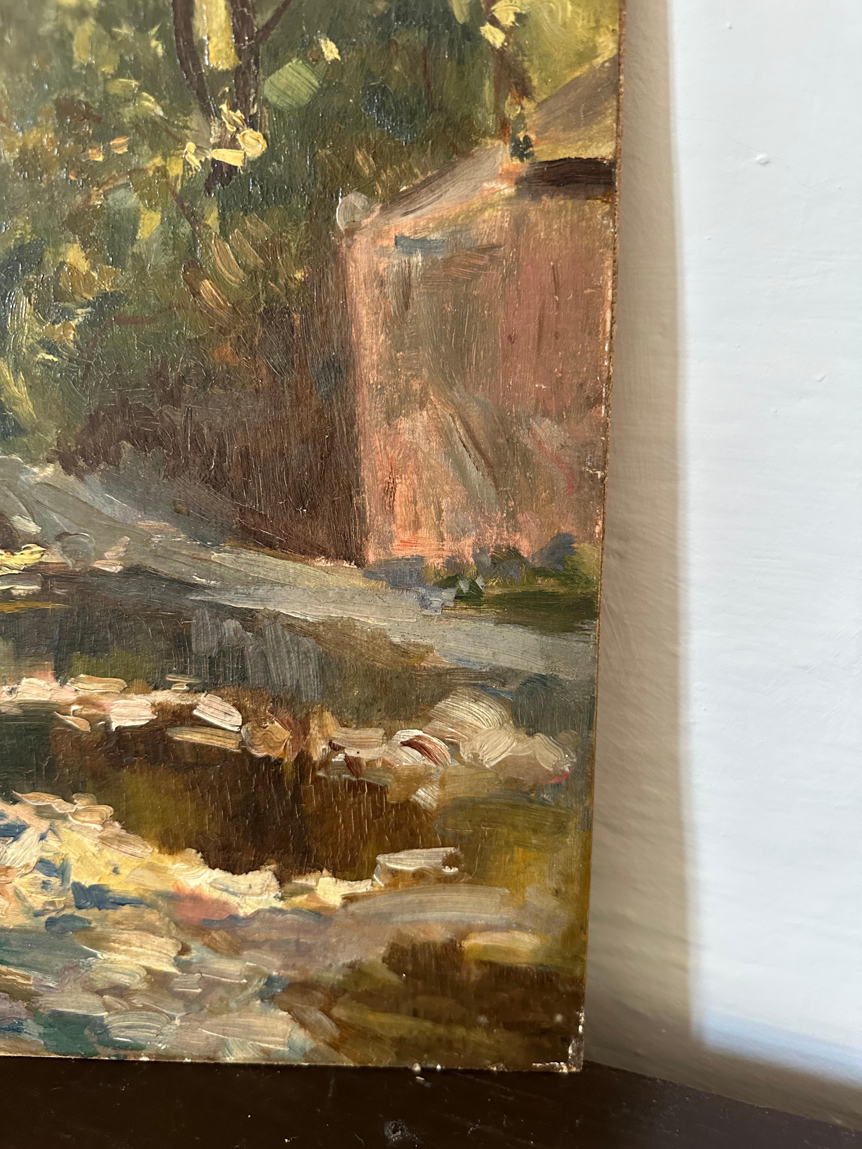 Impressionistisches italienisches Landschafts-Ölgemälde, um 1900 (Frühes 20. Jahrhundert) im Angebot