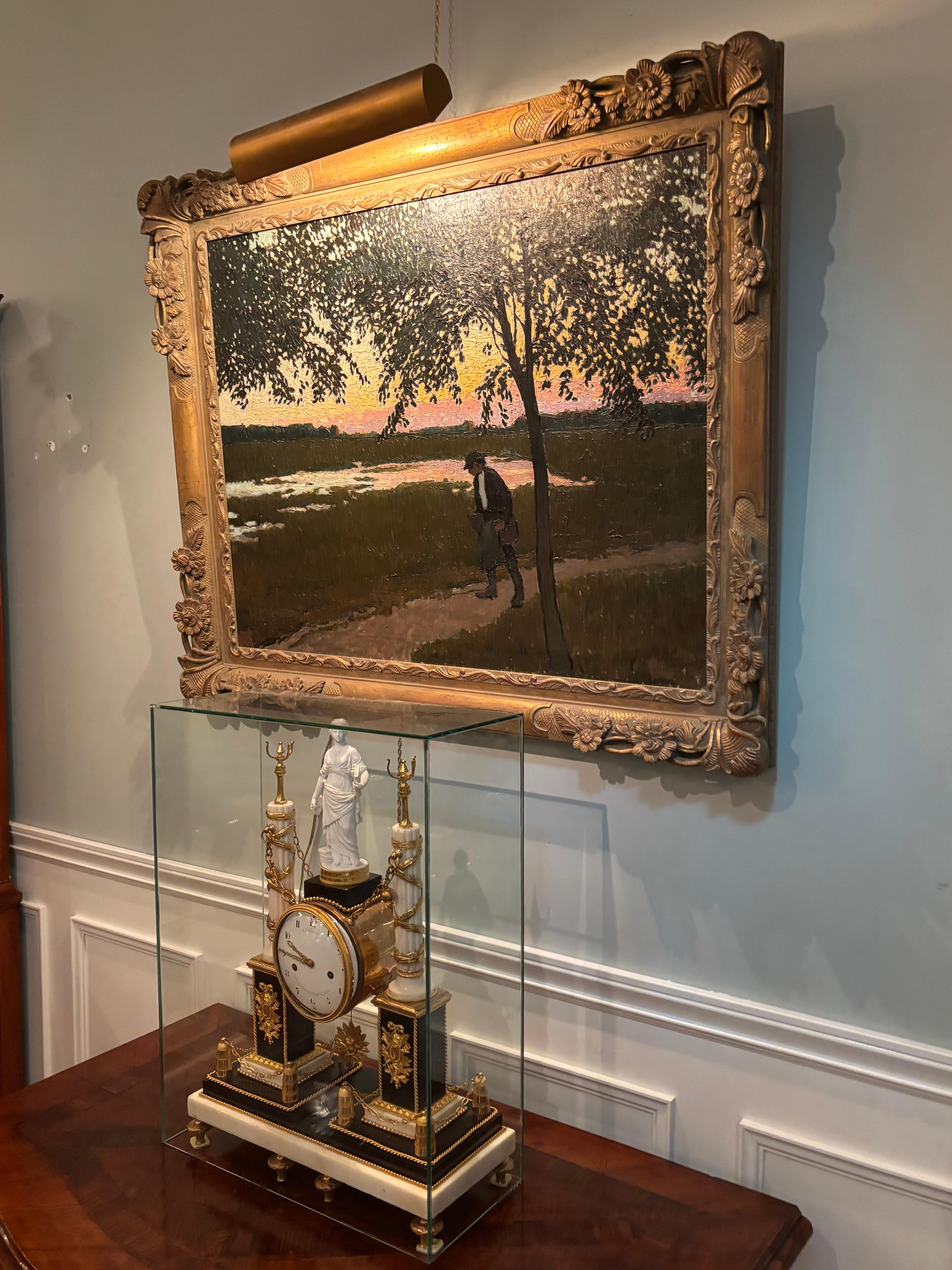Paesaggio impressionista dell'artista ungherese Barkasz Lajos dei primi del '900 in vendita 7