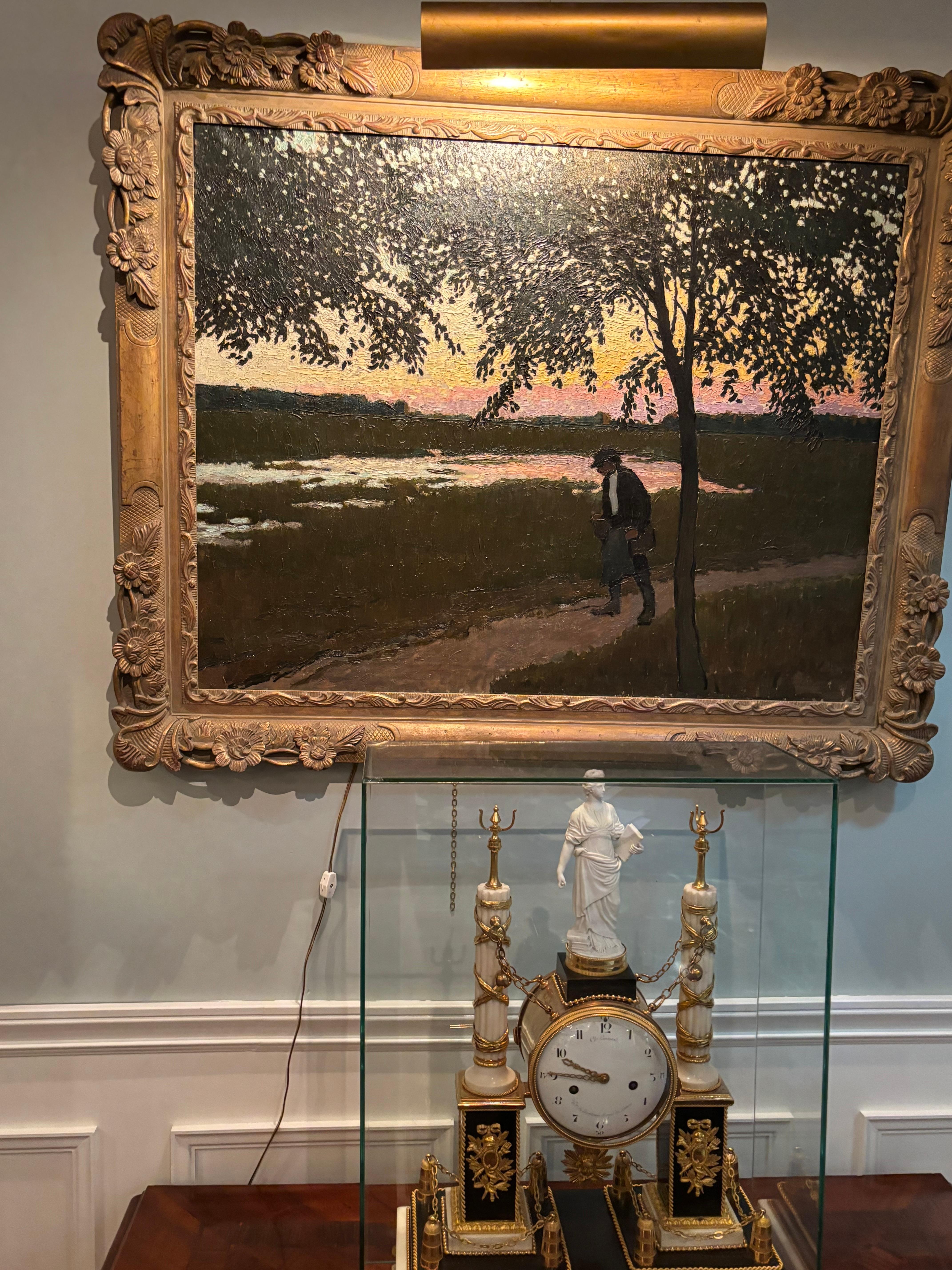 Paesaggio impressionista dell'artista ungherese Barkasz Lajos dei primi del '900 in vendita 8