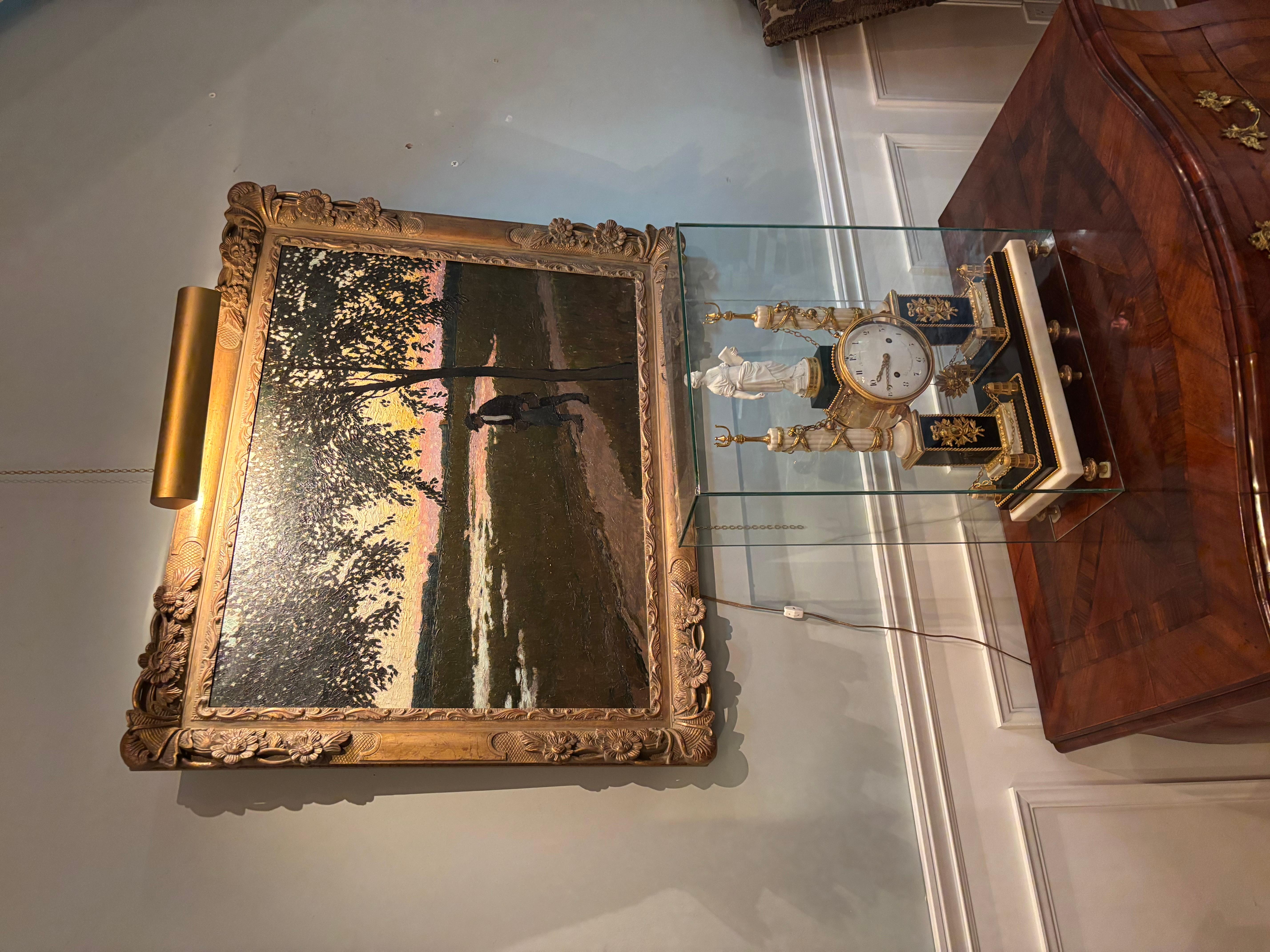 Paesaggio impressionista dell'artista ungherese Barkasz Lajos dei primi del '900 in vendita 9