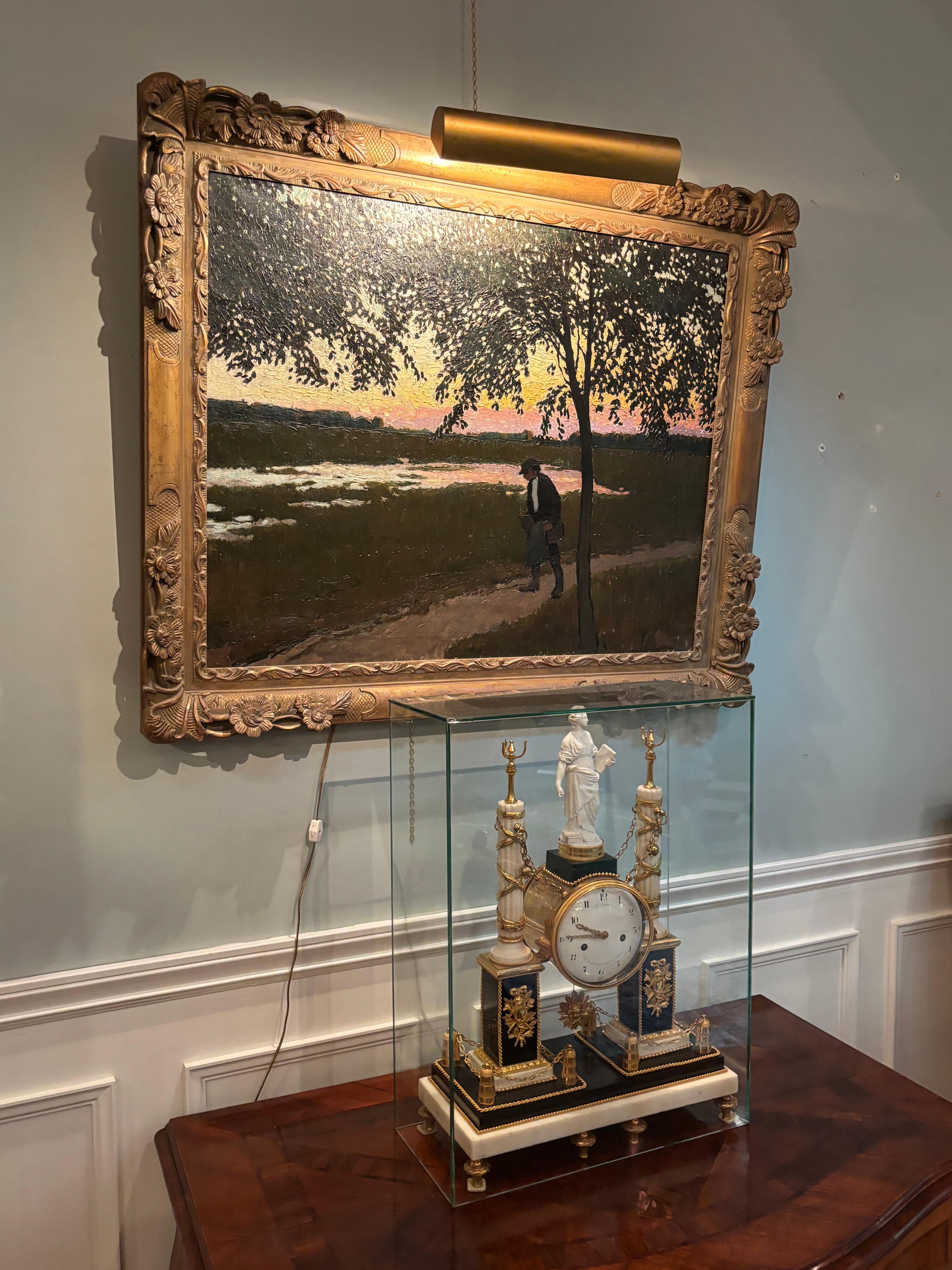 Paesaggio impressionista dell'artista ungherese Barkasz Lajos dei primi del '900 in vendita 10